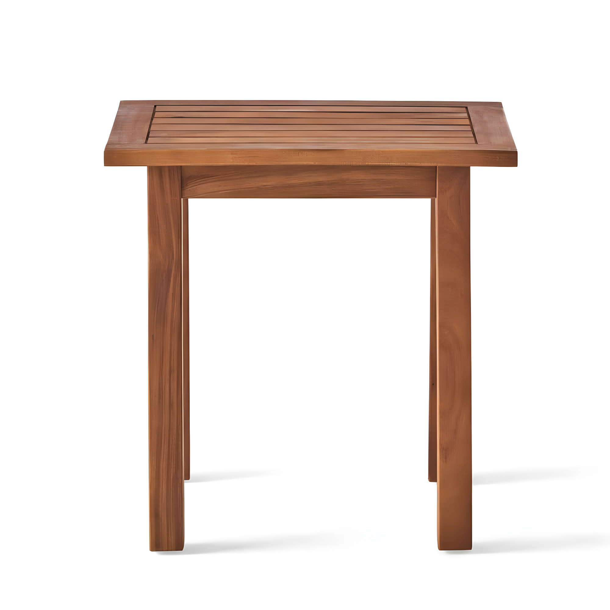 Noble House Selma Outdoor Slatted Acacia Wood Accent Table in Teak Brown