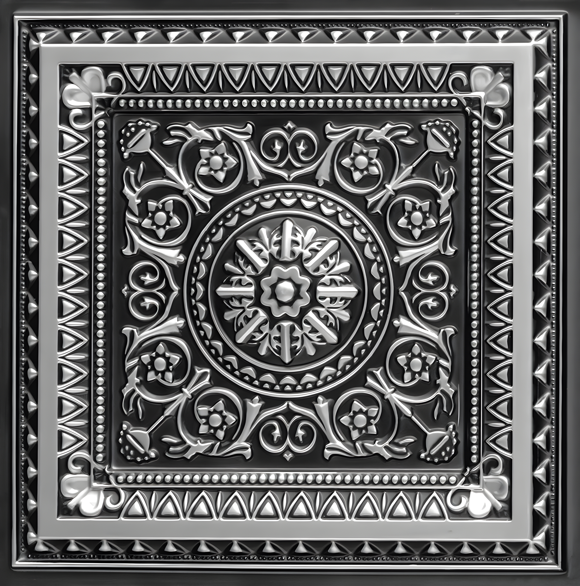 Marseille 24'' W Textured PVC Drop-In Ceiling Tile In Antique Gold