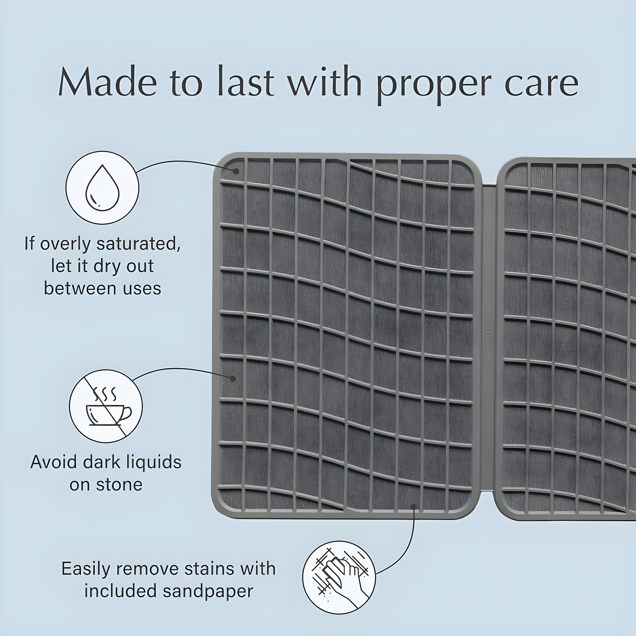 Slate Silicone Foldable Large Dish Drying Mat