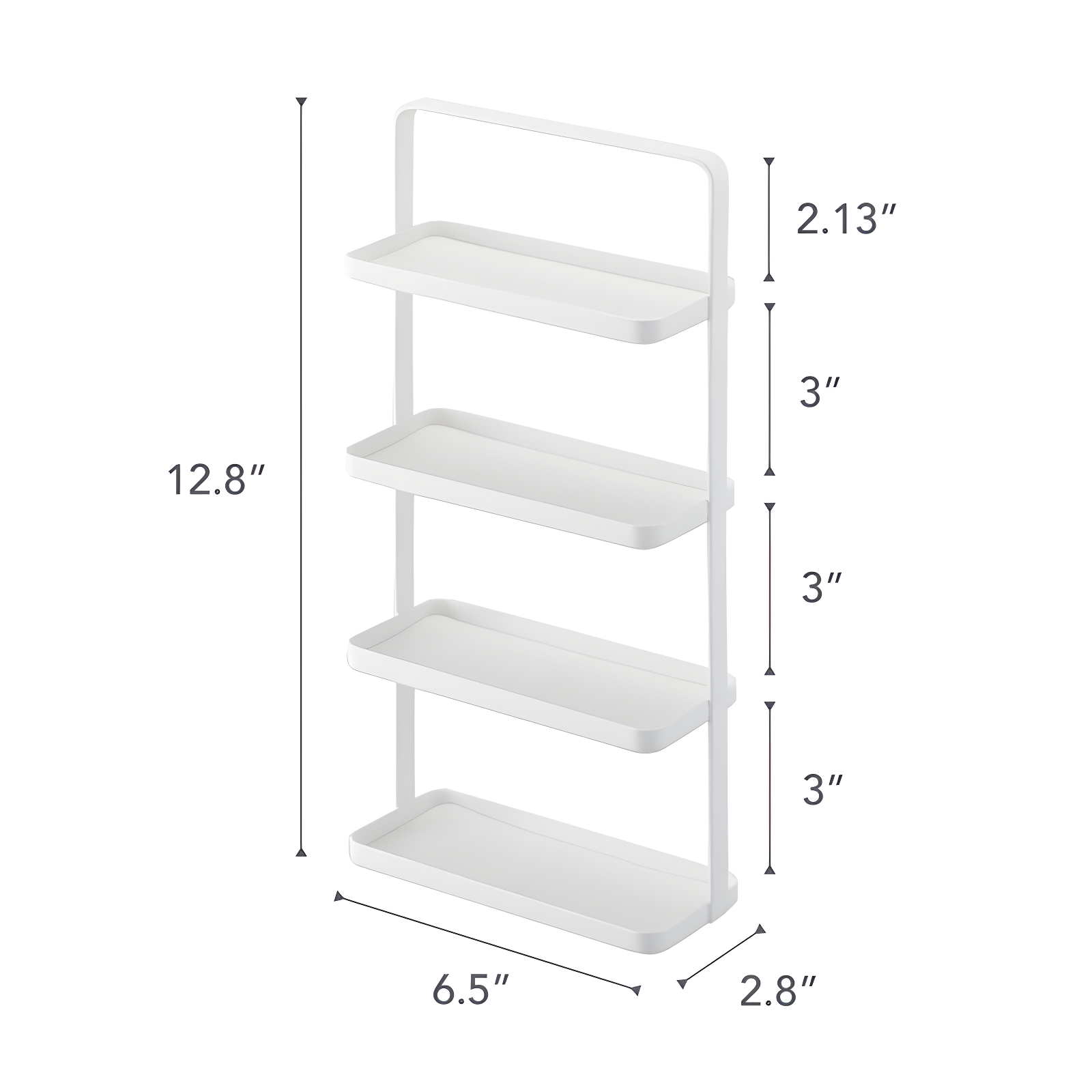 Tower Yamazaki Home 4-Tier Accessory Tray, Jewelry Holder & Storage Organizer, Steel, Handle