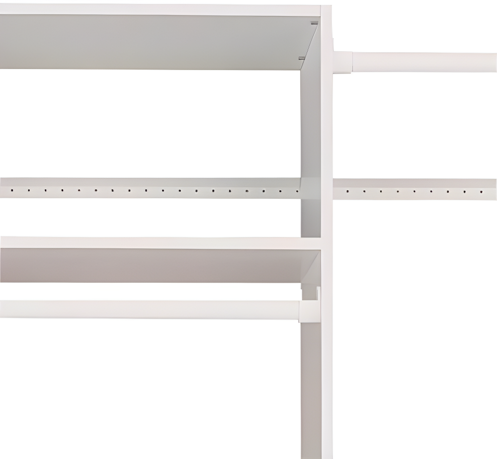 Easy Track Hanging Closet Kit Wardrobe Storage Clothing Organizer Rack, White