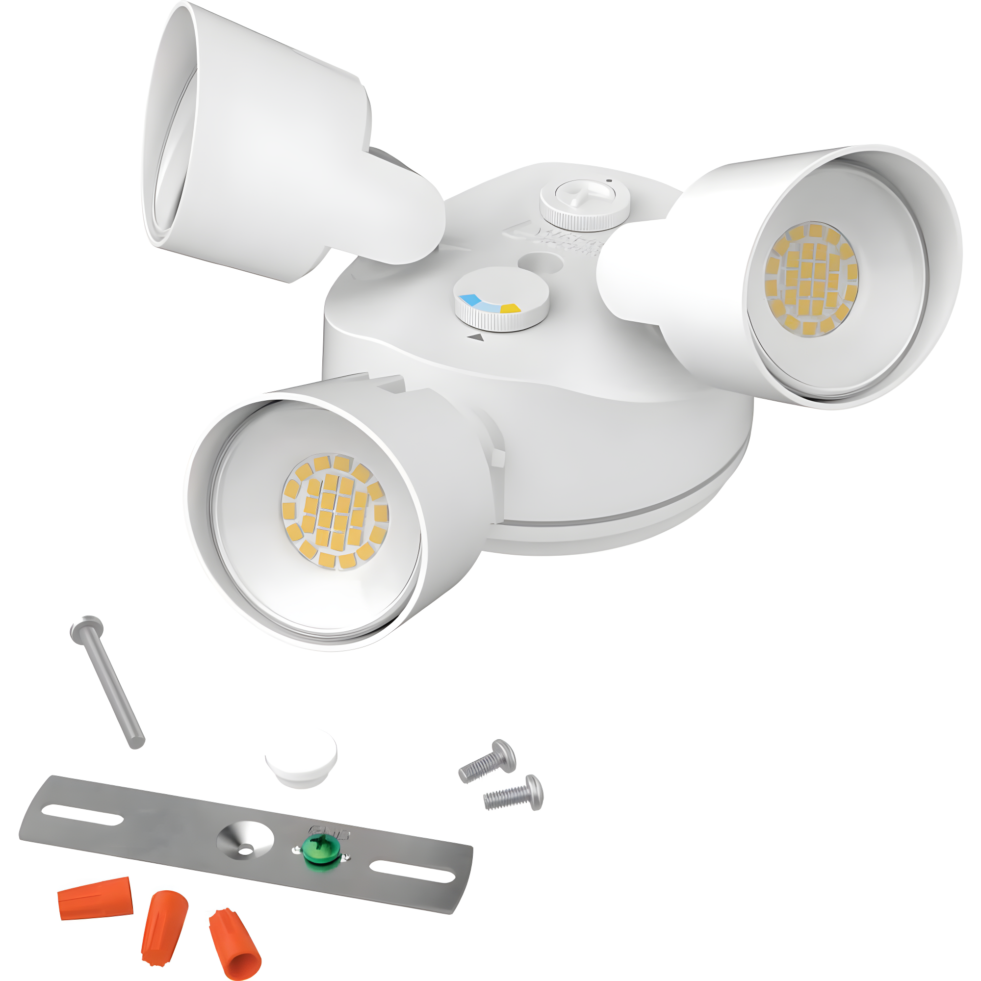 Lithonia Lighting 2 - Head Hardwired Dusk to Dawn Outdoor Security Flood Light with Motion Sensor