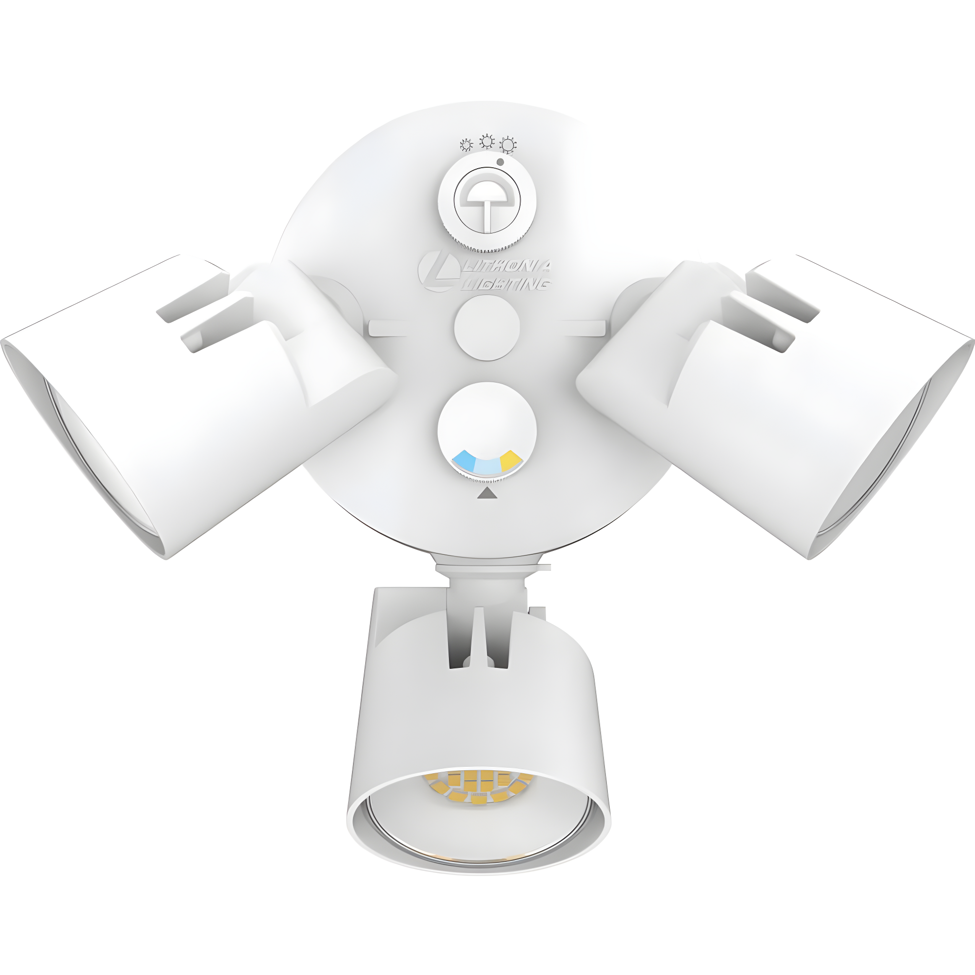 Lithonia Lighting 2 - Head Hardwired Dusk to Dawn Outdoor Security Flood Light with Motion Sensor