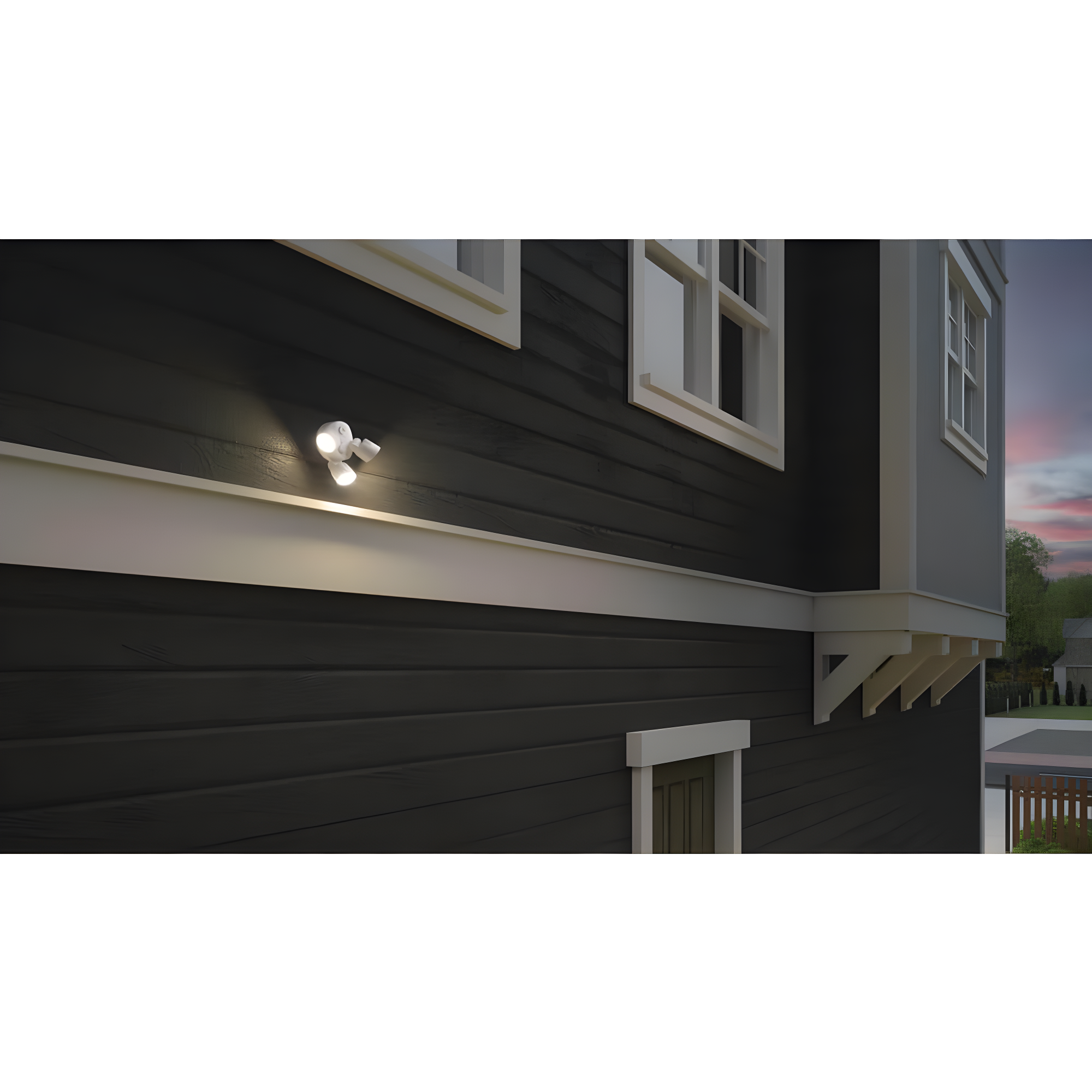 Lithonia Lighting 2 - Head Hardwired Dusk to Dawn Outdoor Security Flood Light with Motion Sensor