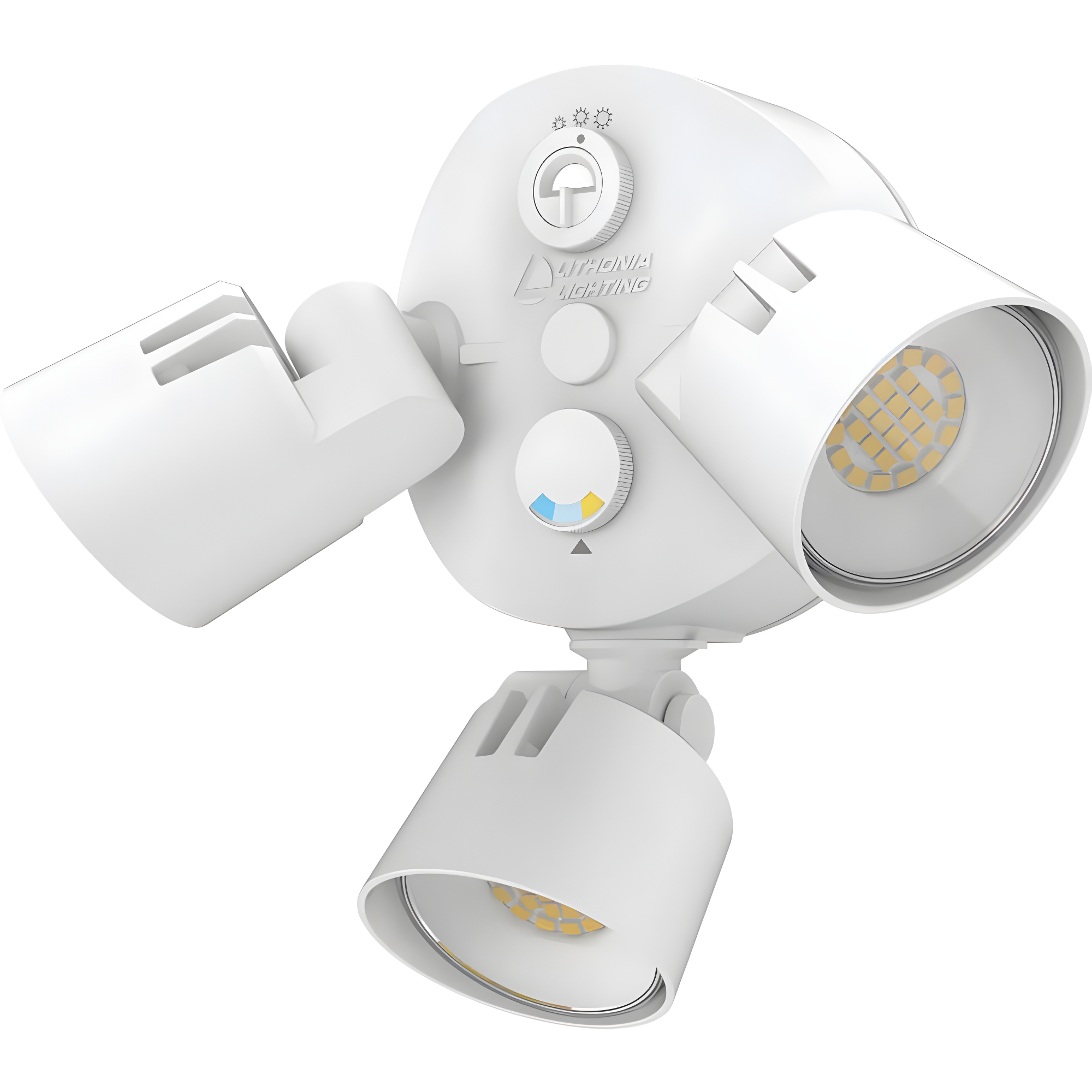 Lithonia Lighting 2 - Head Hardwired Dusk to Dawn Outdoor Security Flood Light with Motion Sensor