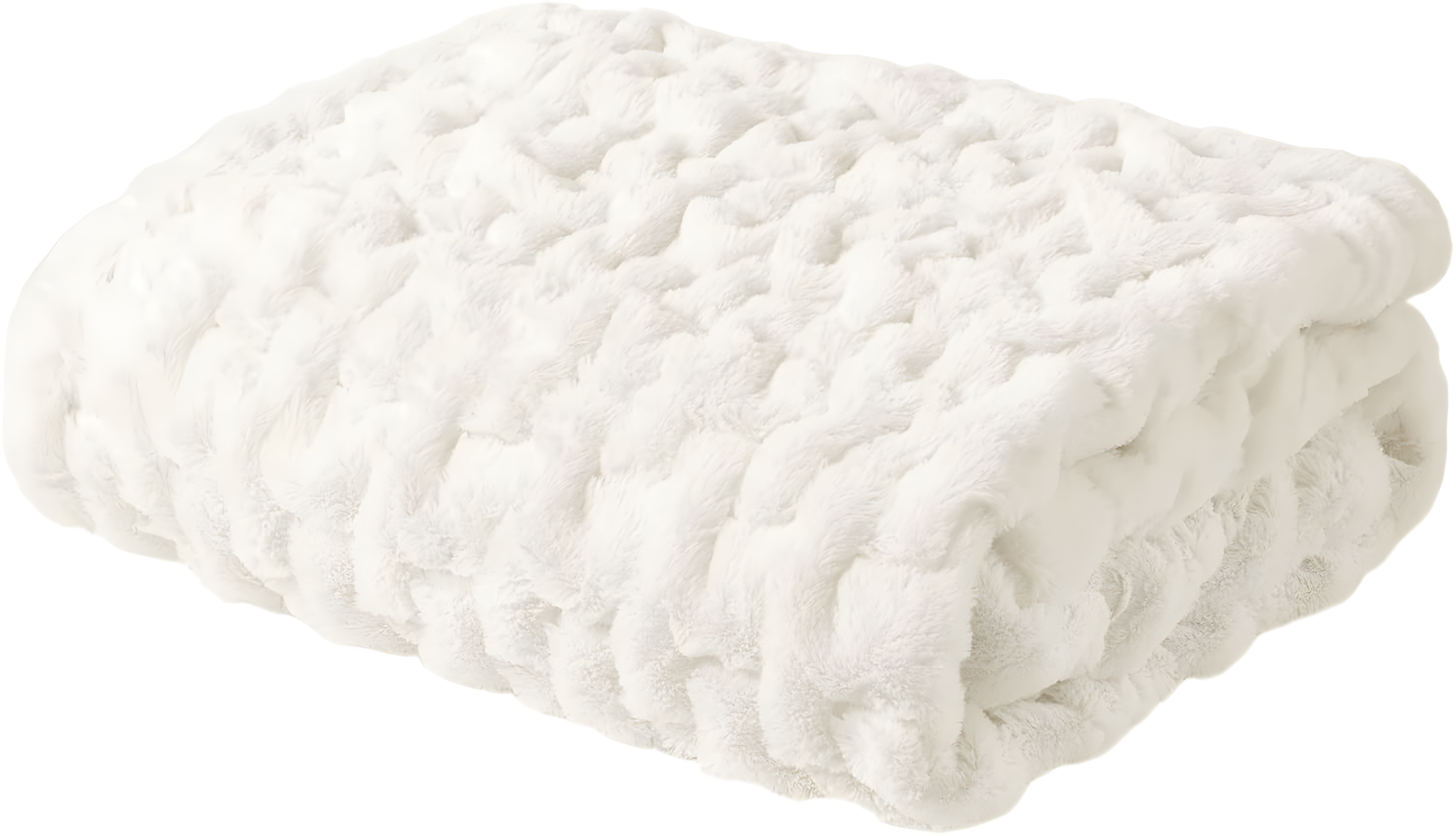 Madison Park Ivory Ruched Fur Throw 50x60"