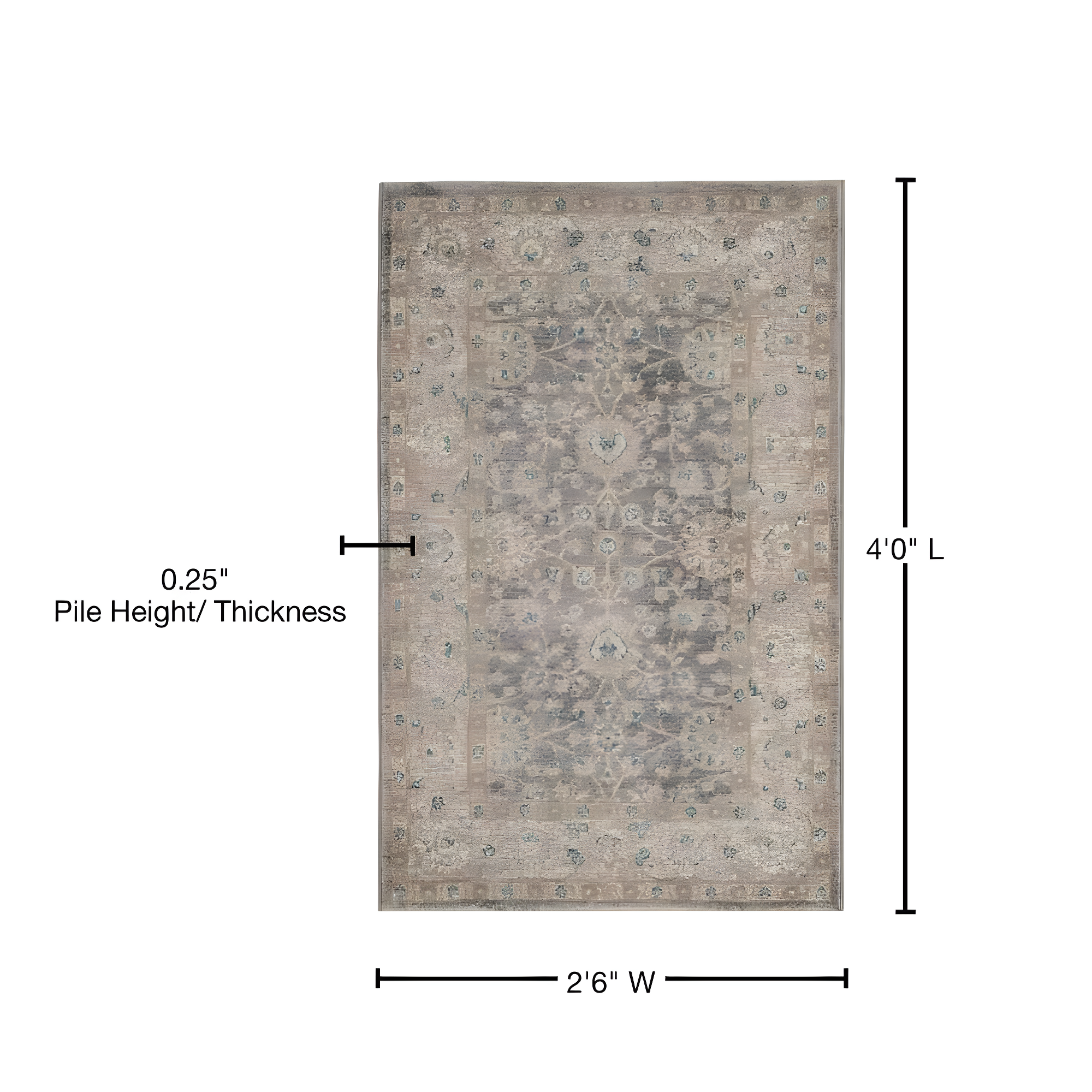 Sofia SOF330 Power Loomed Indoor Accent Rug - Light Grey/Beige - 2'6"x4' - Safavieh.