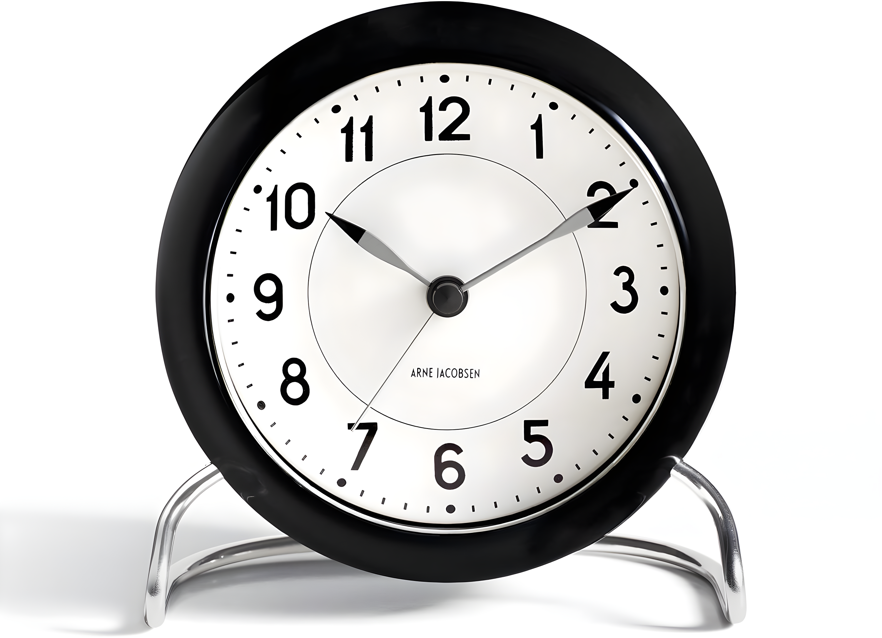 Black and White Analog Electric Alarm Tabletop Clock