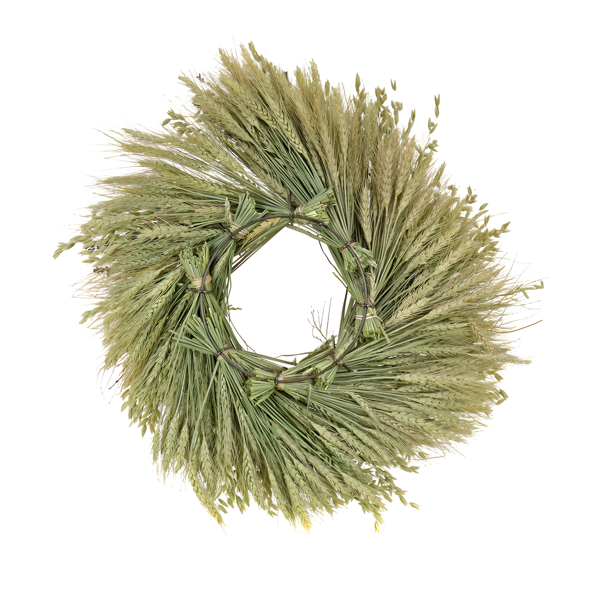 22" Artificial Wheat Stalks Spring Wreath with Lavender and Leafy Greens - National Tree Company