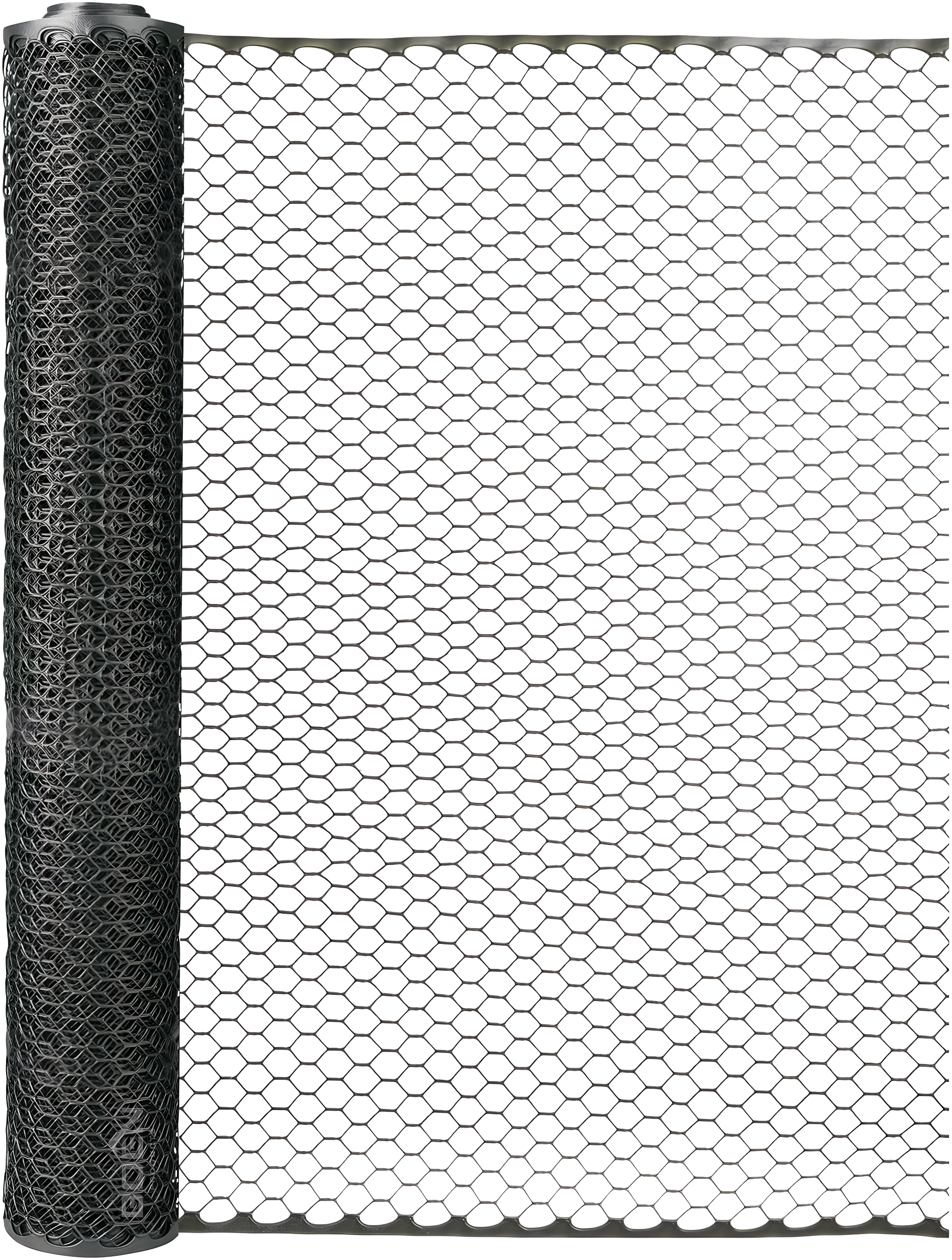 Boen - Plastic Hex Chicken Wire Mesh Temporary Fence Roll (2' x 25' - Black) - Plastic Fence Poultry Netting for Temporary or Semi Permanent Enclosures, Deer Netting Fence, Construction Fencing