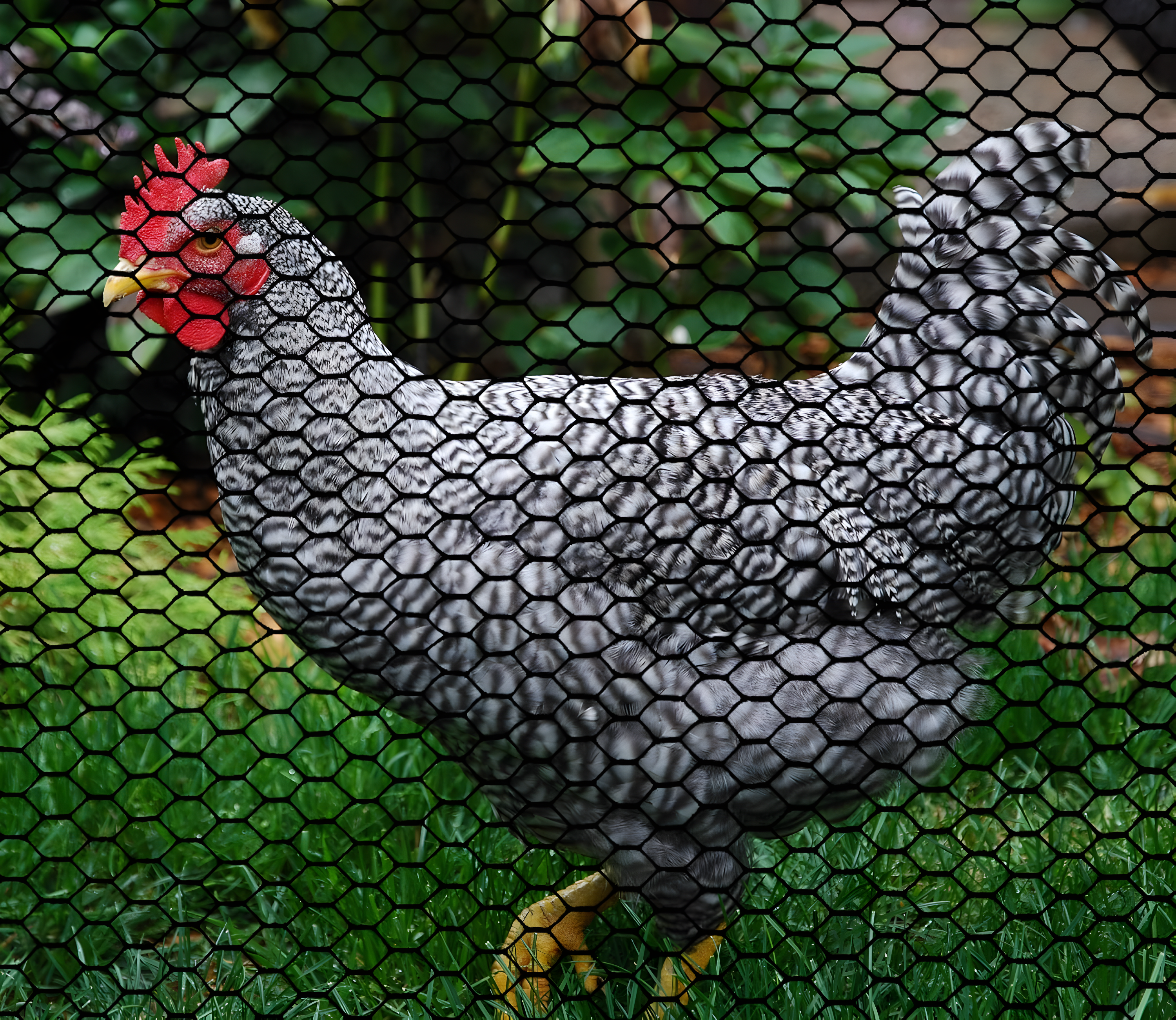 Boen - Plastic Hex Chicken Wire Mesh Temporary Fence Roll (2' x 25' - Black) - Plastic Fence Poultry Netting for Temporary or Semi Permanent Enclosures, Deer Netting Fence, Construction Fencing