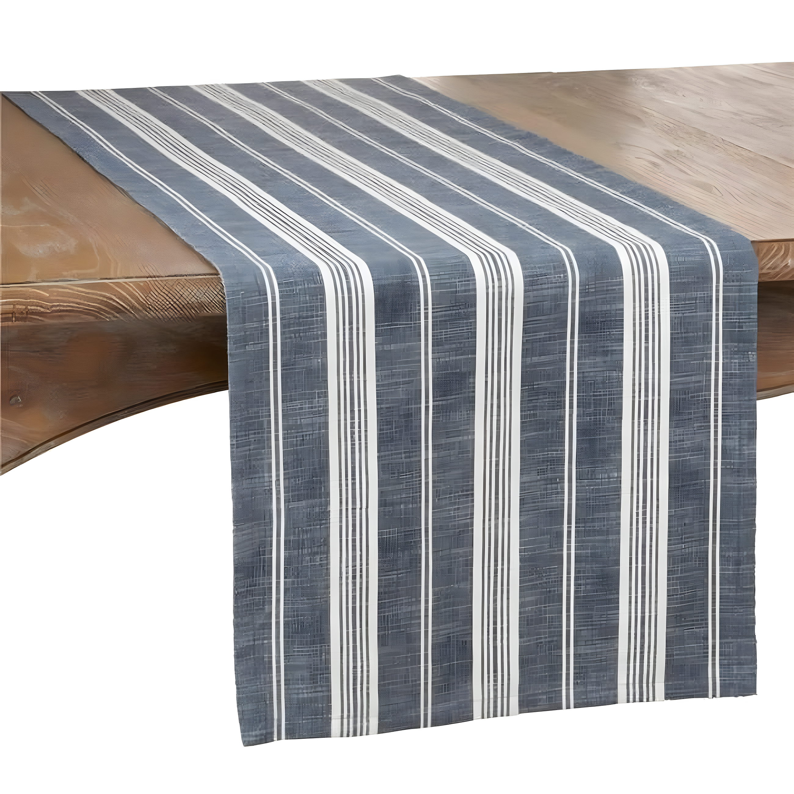 Saro Lifestyle Long Table Runner With Striped Design, Navy Blue, 16" x 72"