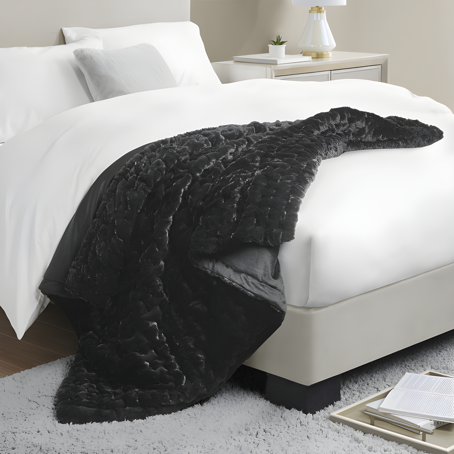 Ruched Fur Throw