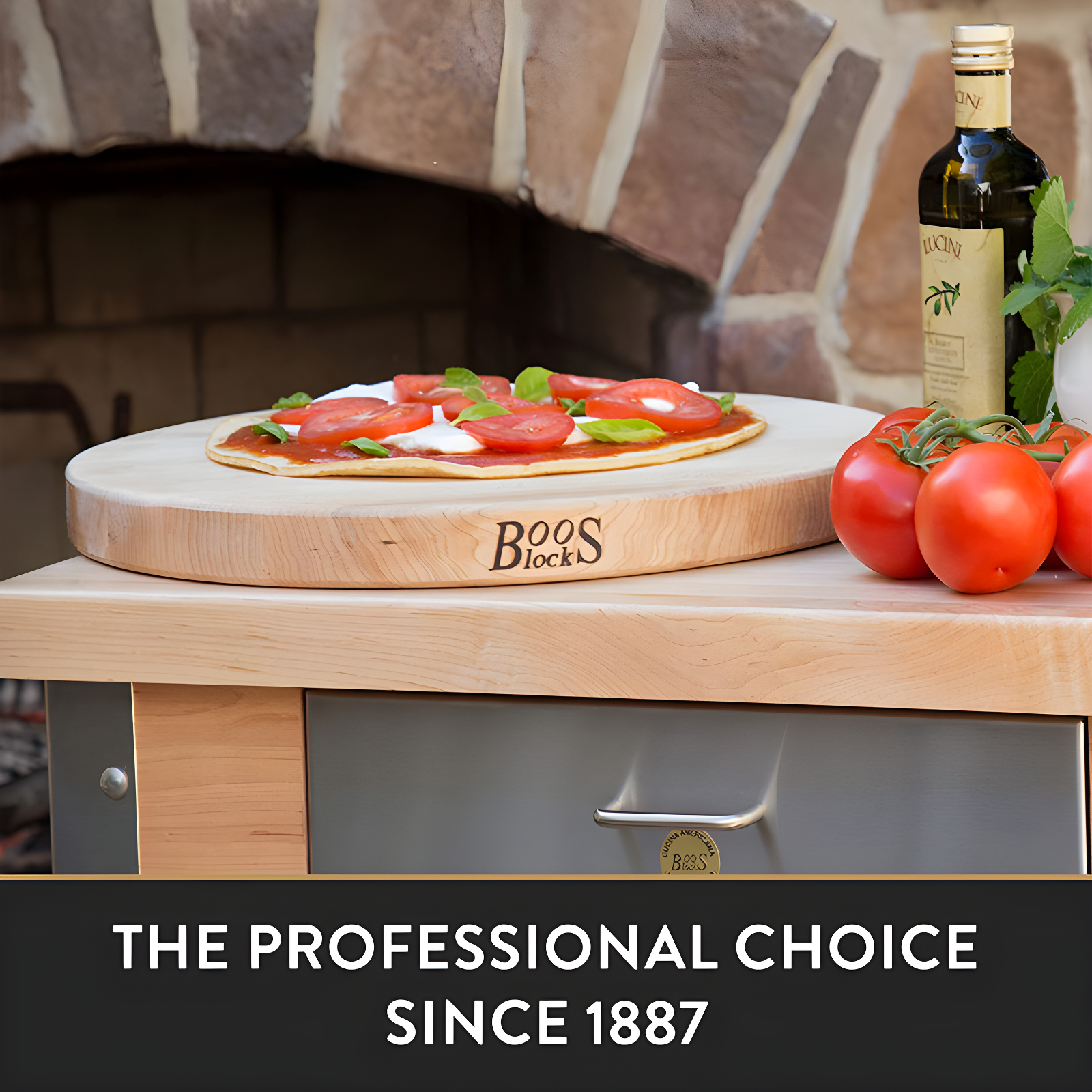John Boos John Boos 18" Round Cutting Board, 1.5" Edge Grain