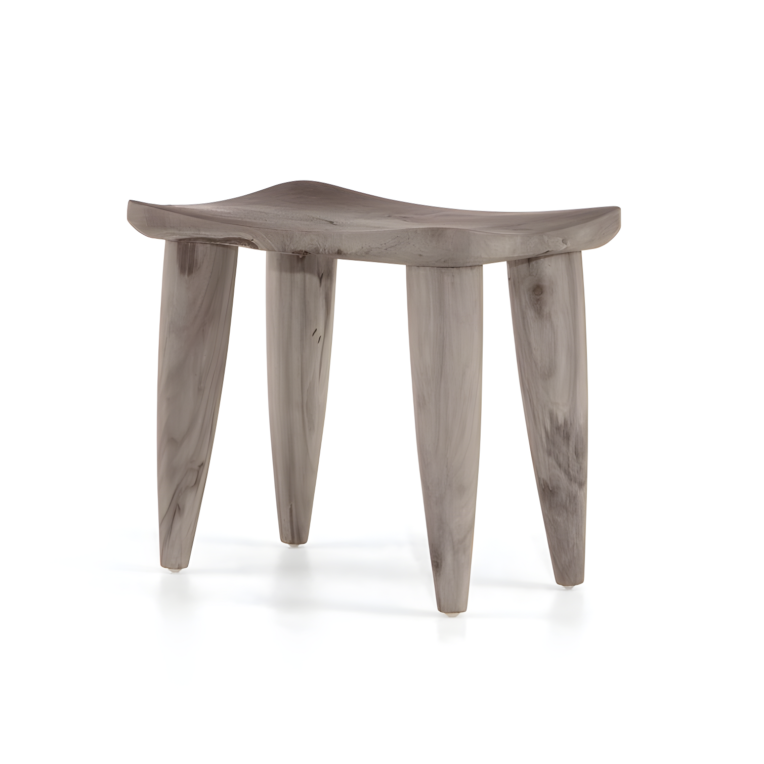 Weathered Gray Teak Outdoor Accent Stool