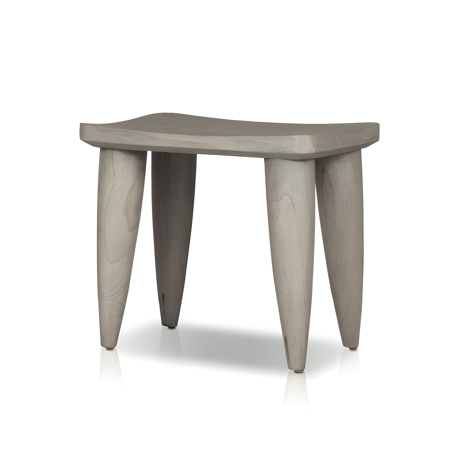 Weathered Gray Teak Outdoor Accent Stool
