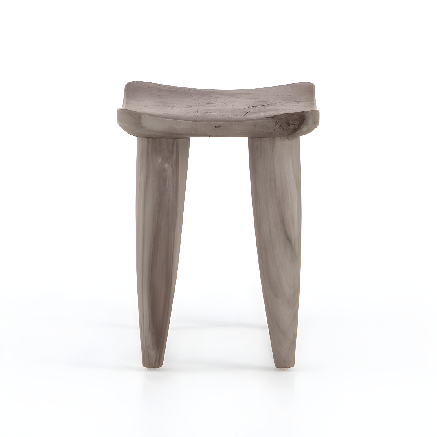 Weathered Gray Teak Outdoor Accent Stool