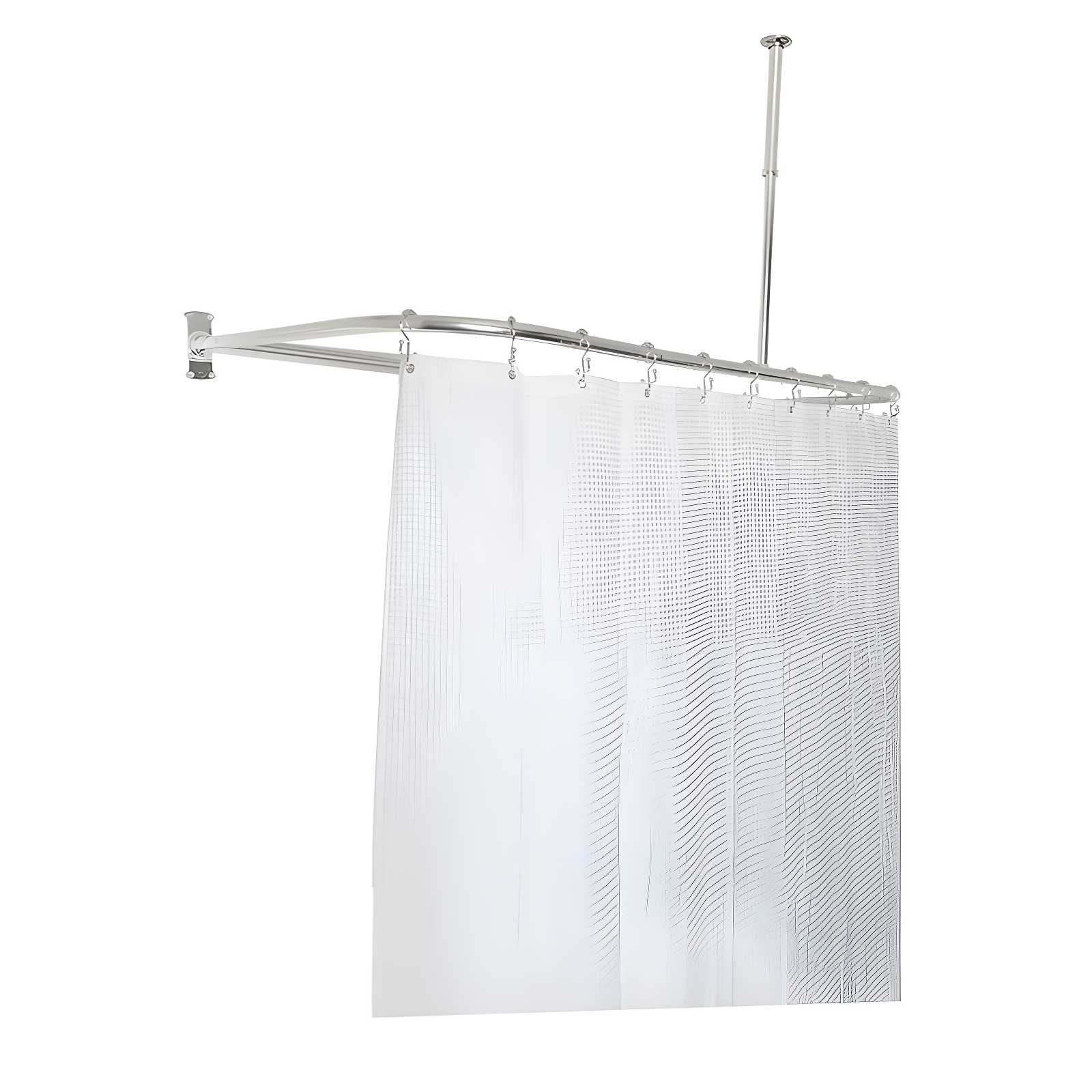 Utopia Alley Aluminum 61" D-Shape Fixed Shower Curtain Rod
