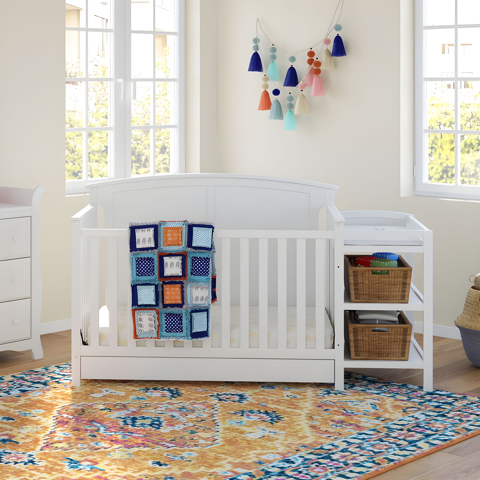 Steveston 5-in-1 Convertible Crib and Changer with Storage