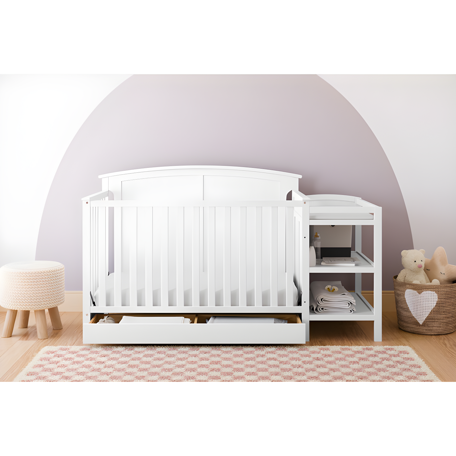 Steveston 5-in-1 Convertible Crib and Changer with Storage