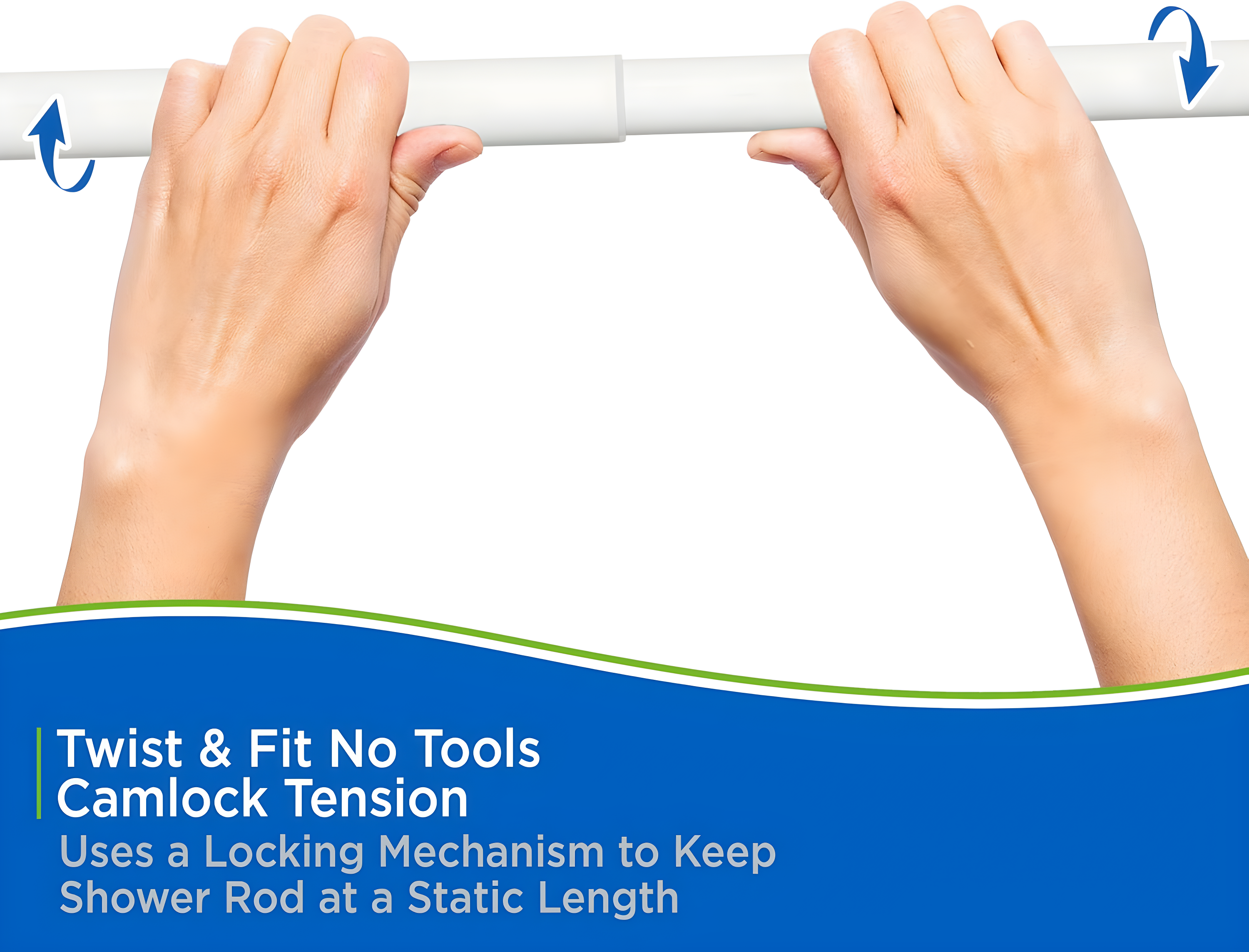 Kenney Twist & Fit Kenney Twist & Fit 24-40 Inch Adjustable Straight Stall Tension Shower Curtain Rod