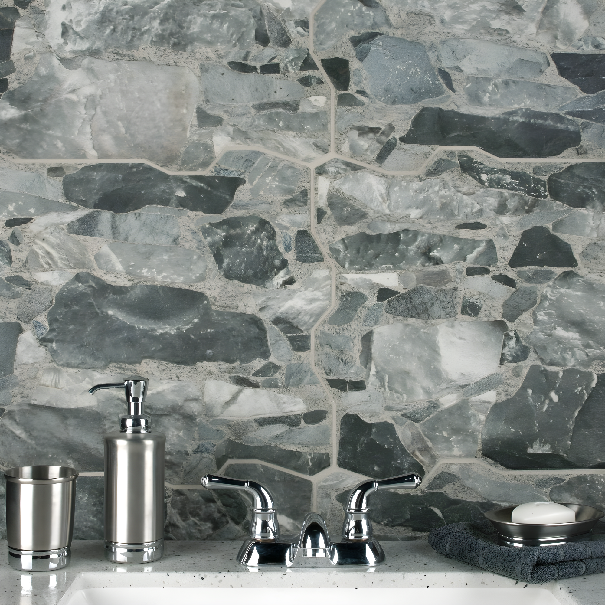 Rambla 15" x 23" Porcelain Stone Look Wall & Floor Tile