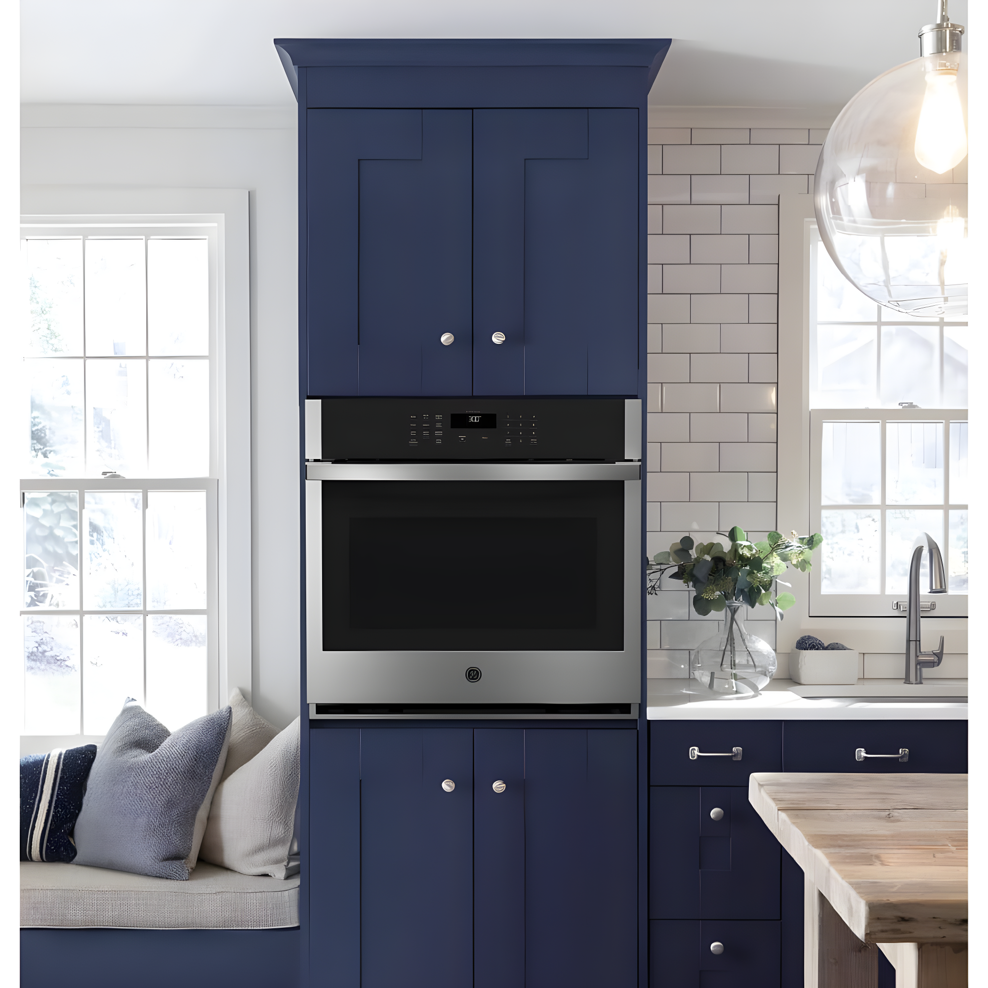 GE Appliances GE Smart Appliances Smart Built-in 27" Self-Cleaning Electric Single Wall Oven JKS3000SNSS