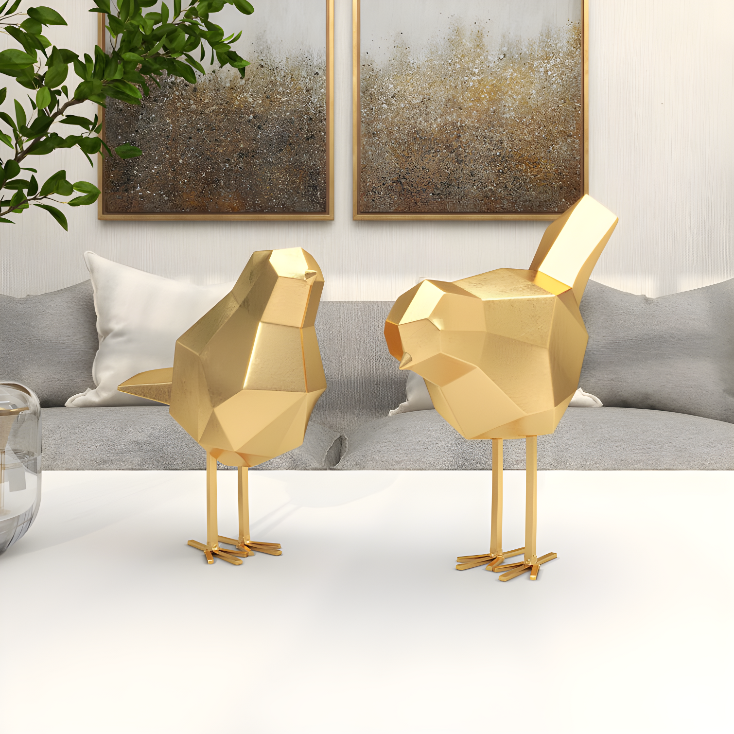 CosmoLiving by Cosmopolitan Polystone Bird Decorative Sculpture with Origami Accents