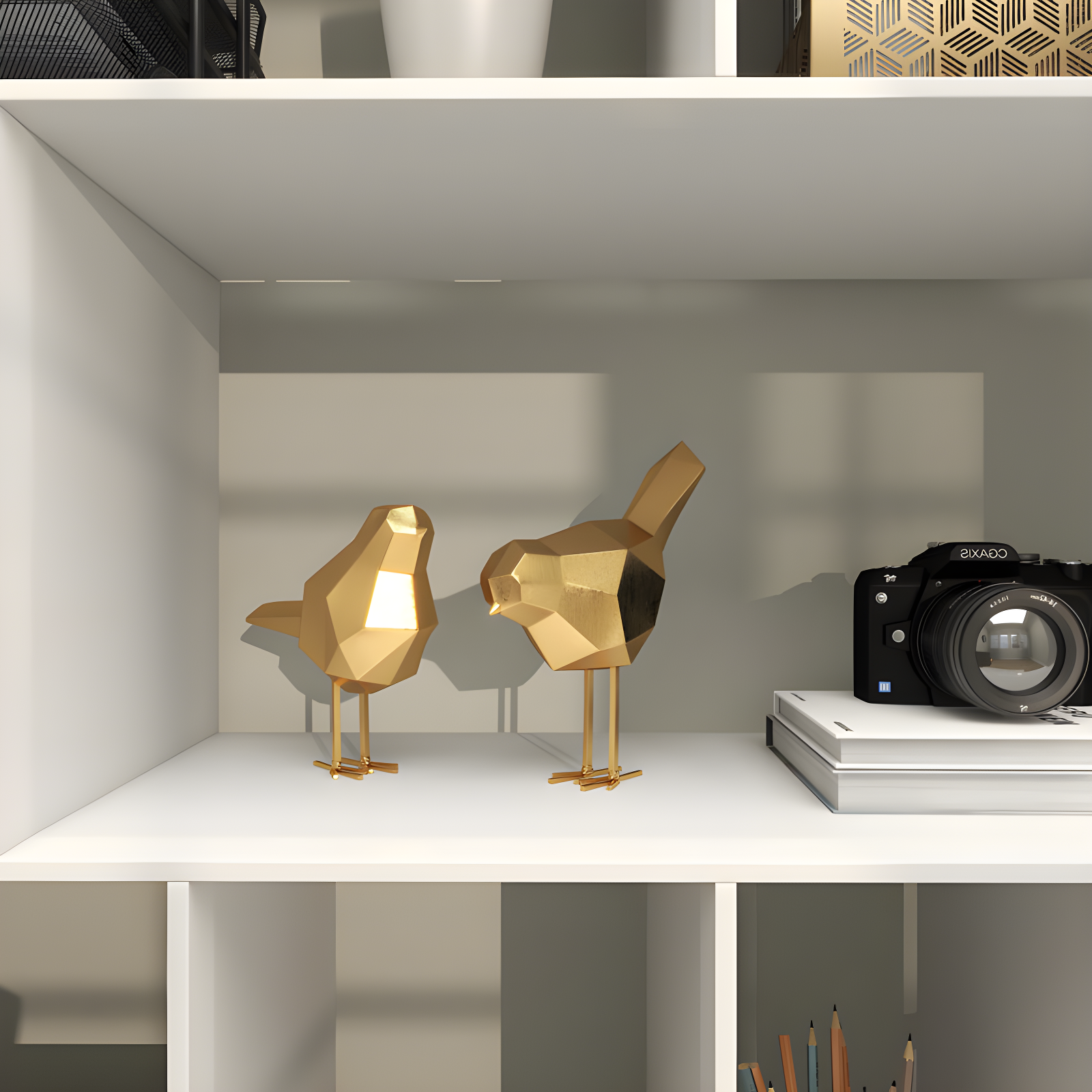 CosmoLiving by Cosmopolitan Polystone Bird Decorative Sculpture with Origami Accents