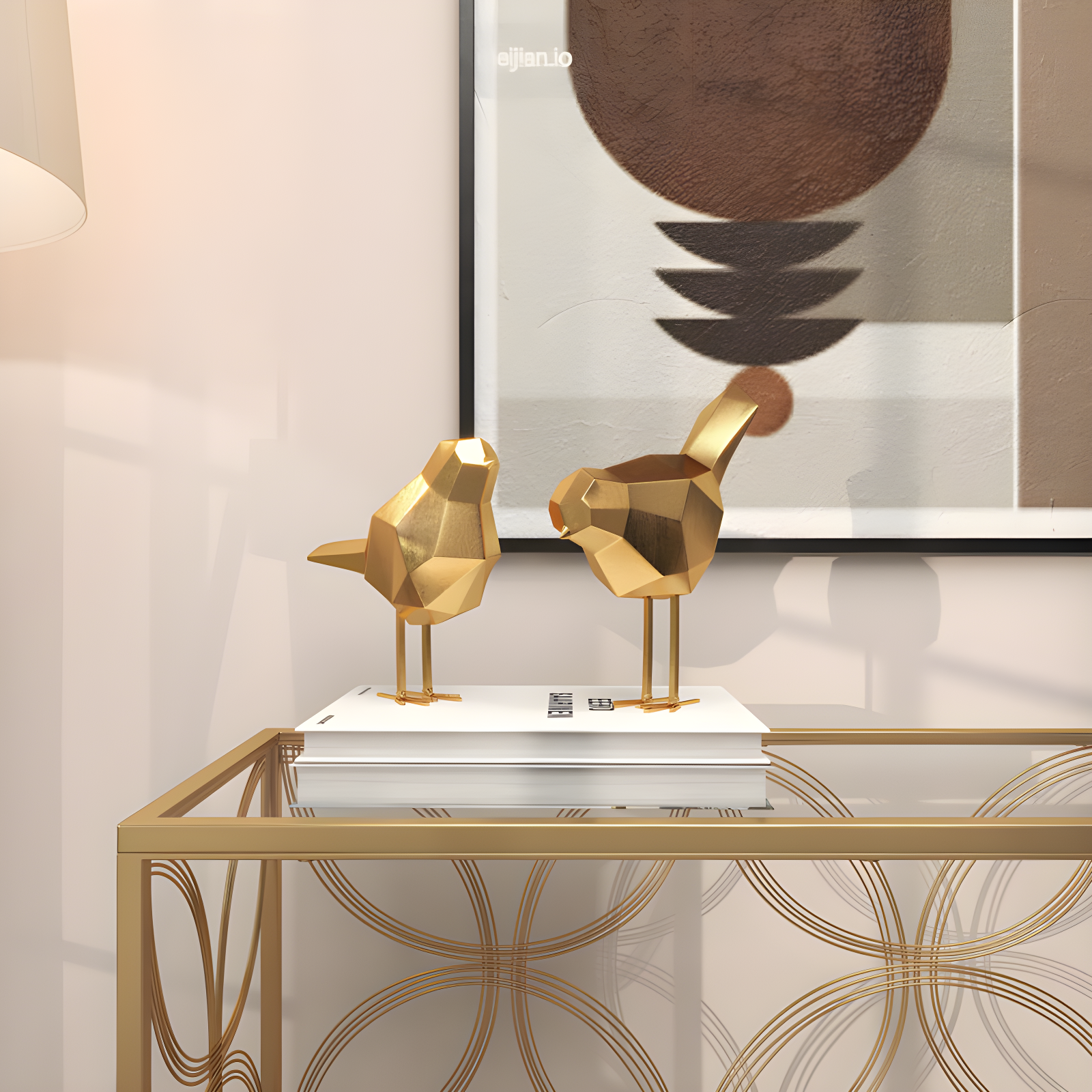 CosmoLiving by Cosmopolitan Polystone Bird Decorative Sculpture with Origami Accents