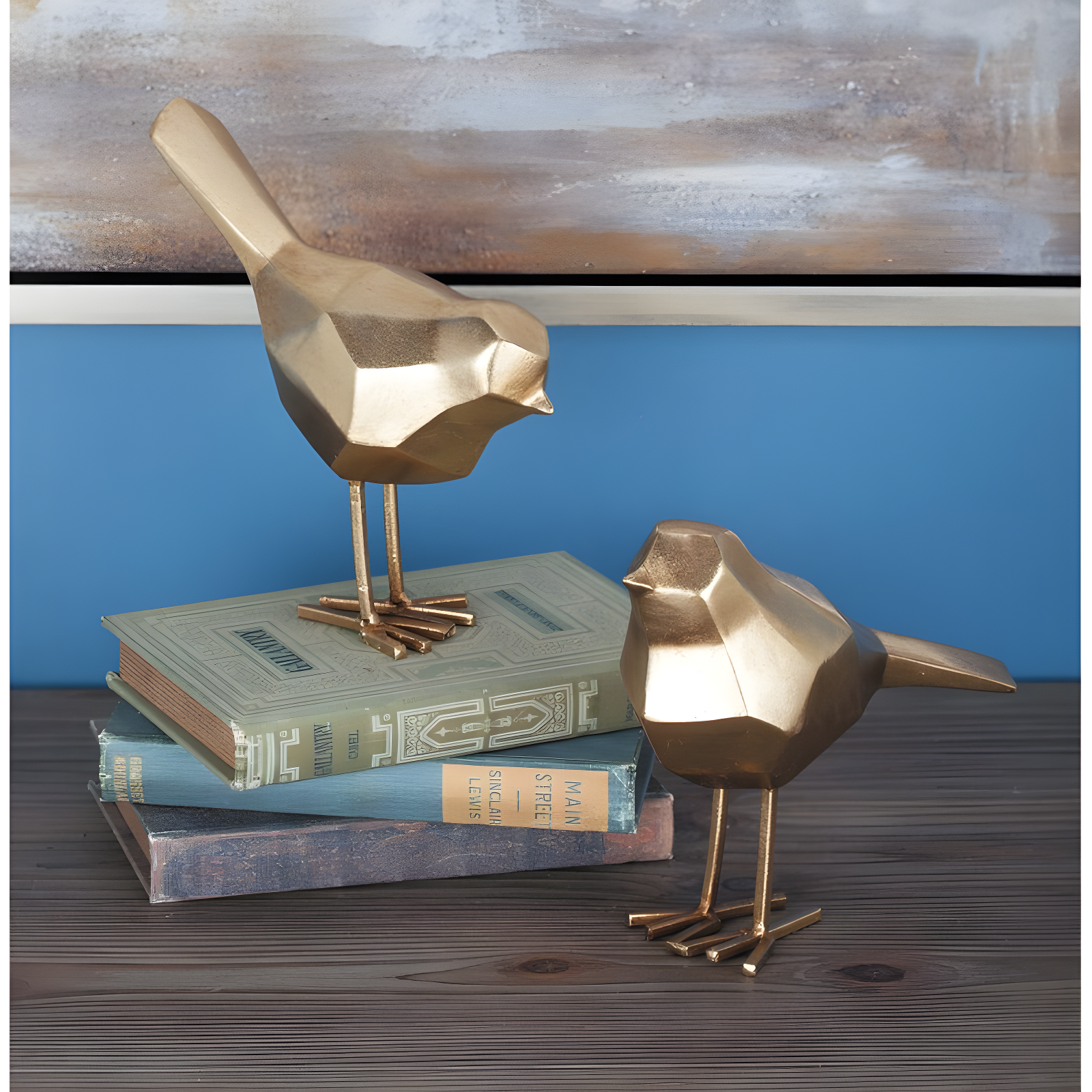 CosmoLiving by Cosmopolitan Polystone Bird Decorative Sculpture with Origami Accents