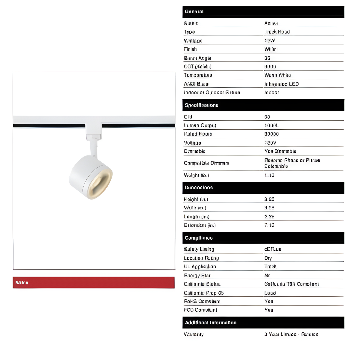 Nuvo TH403 LED Adjustable Standard Head