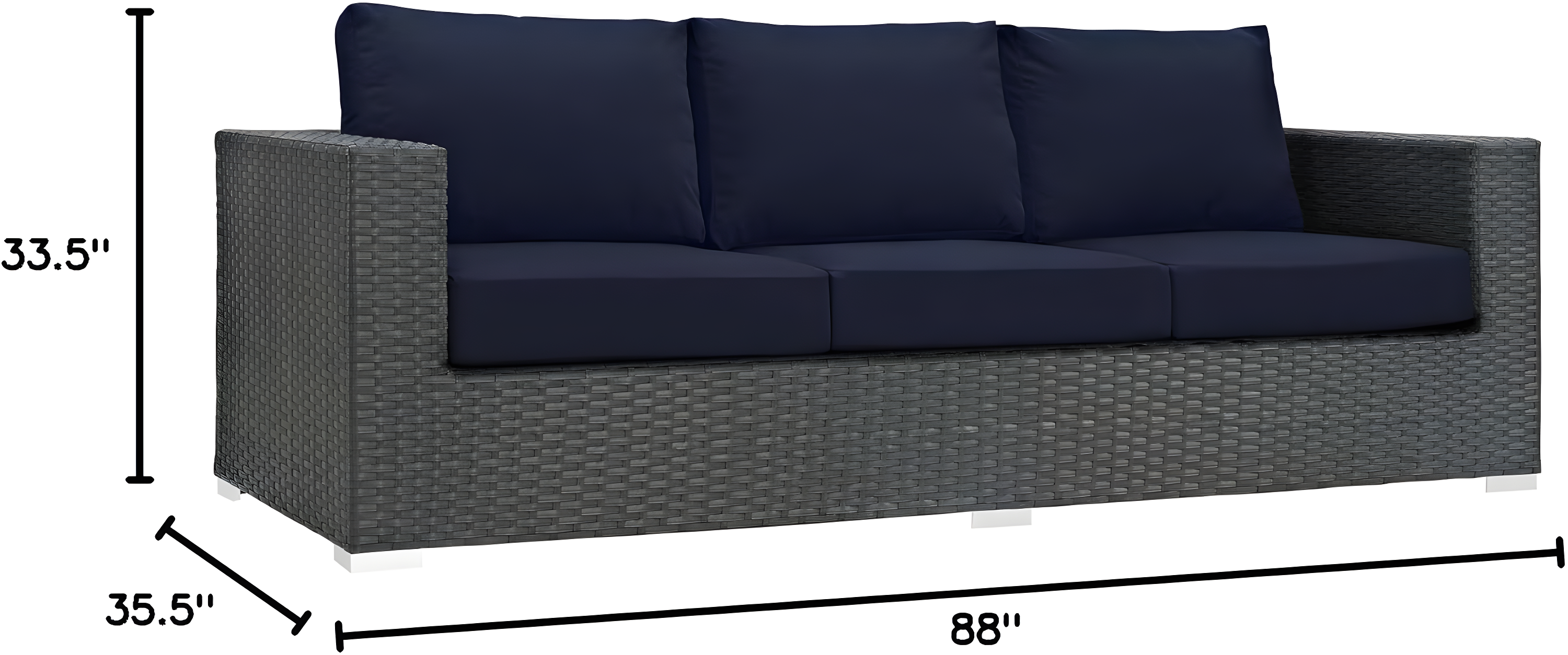 Modway Stopover Outdoor Patio Sunbrella Sofa