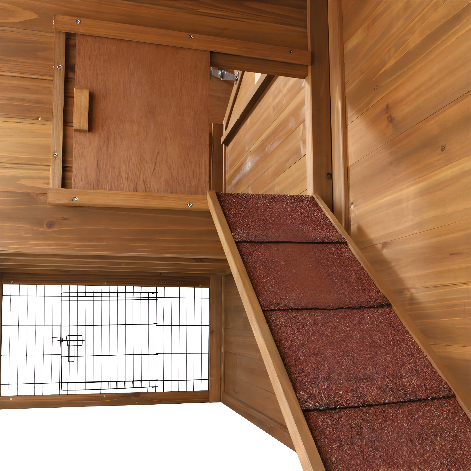 TRIXIE TRIXIE 2-Story Cabin Rabbit Hutch with Run, Ramp, Attic Storage, for Rabbits or Guinea Pigs
