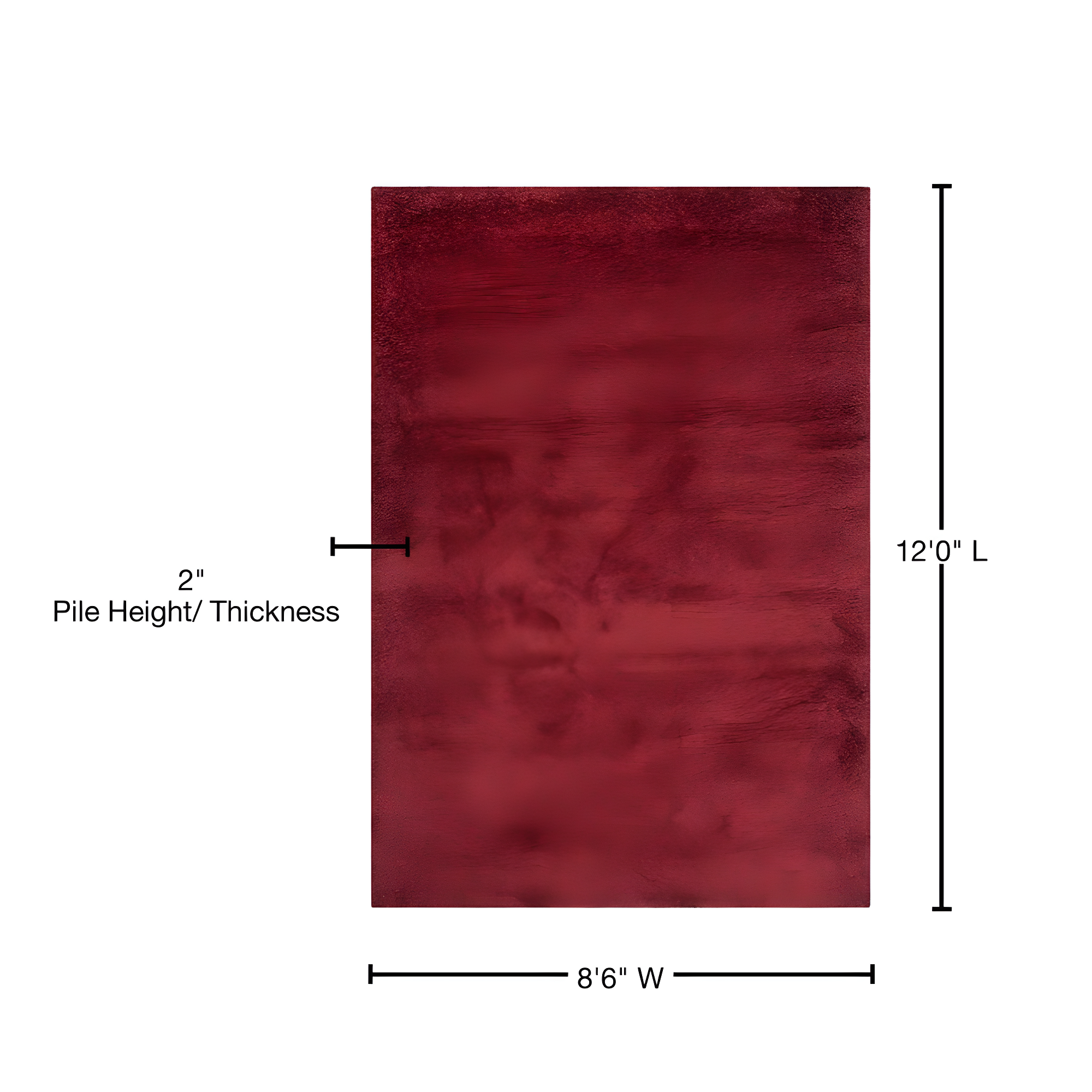 Shag SG151 Power Loomed Area Rug - Maroon - 8'6"x12' - Safavieh.