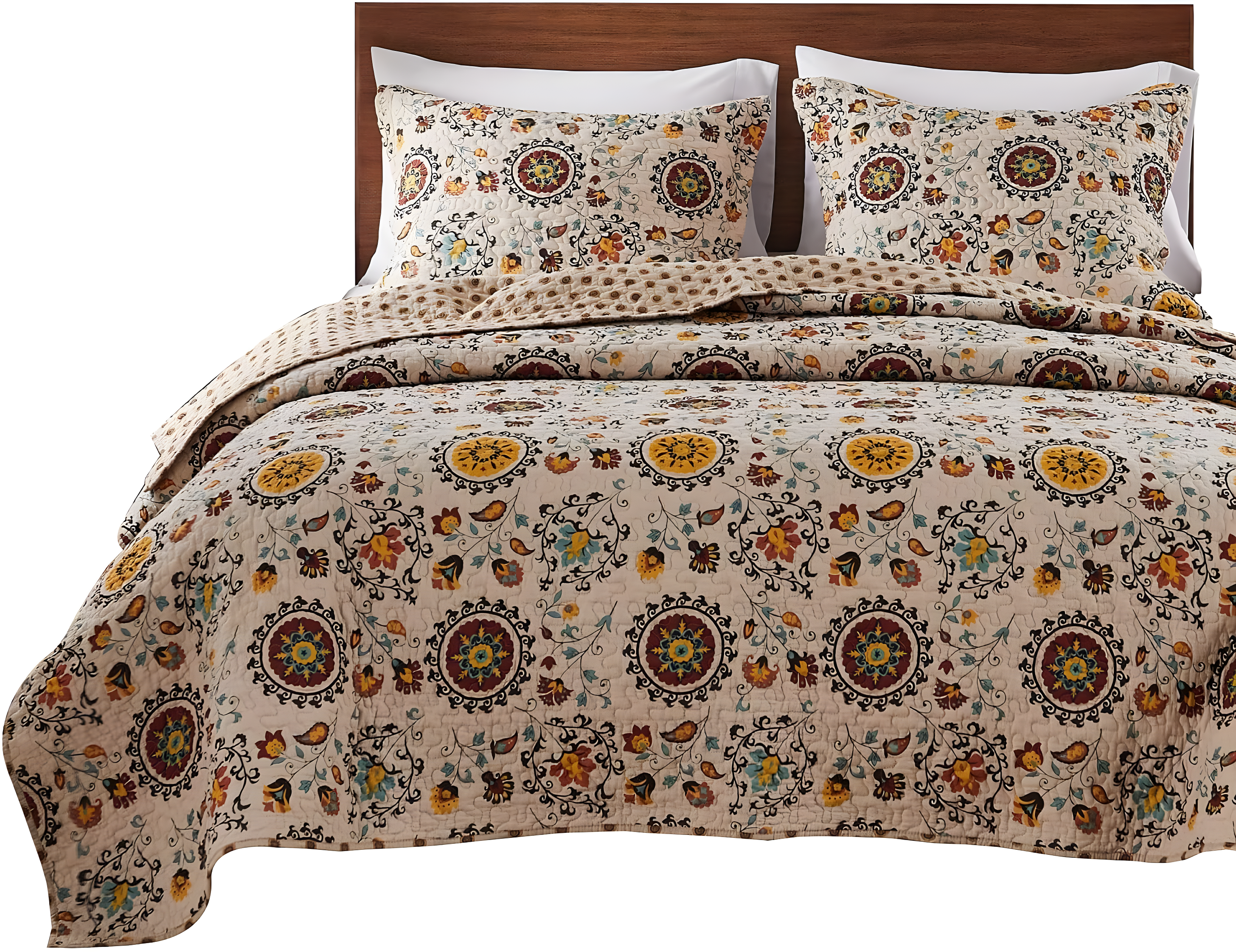 Andorra Medallion Cotton Reversible Quilt Set