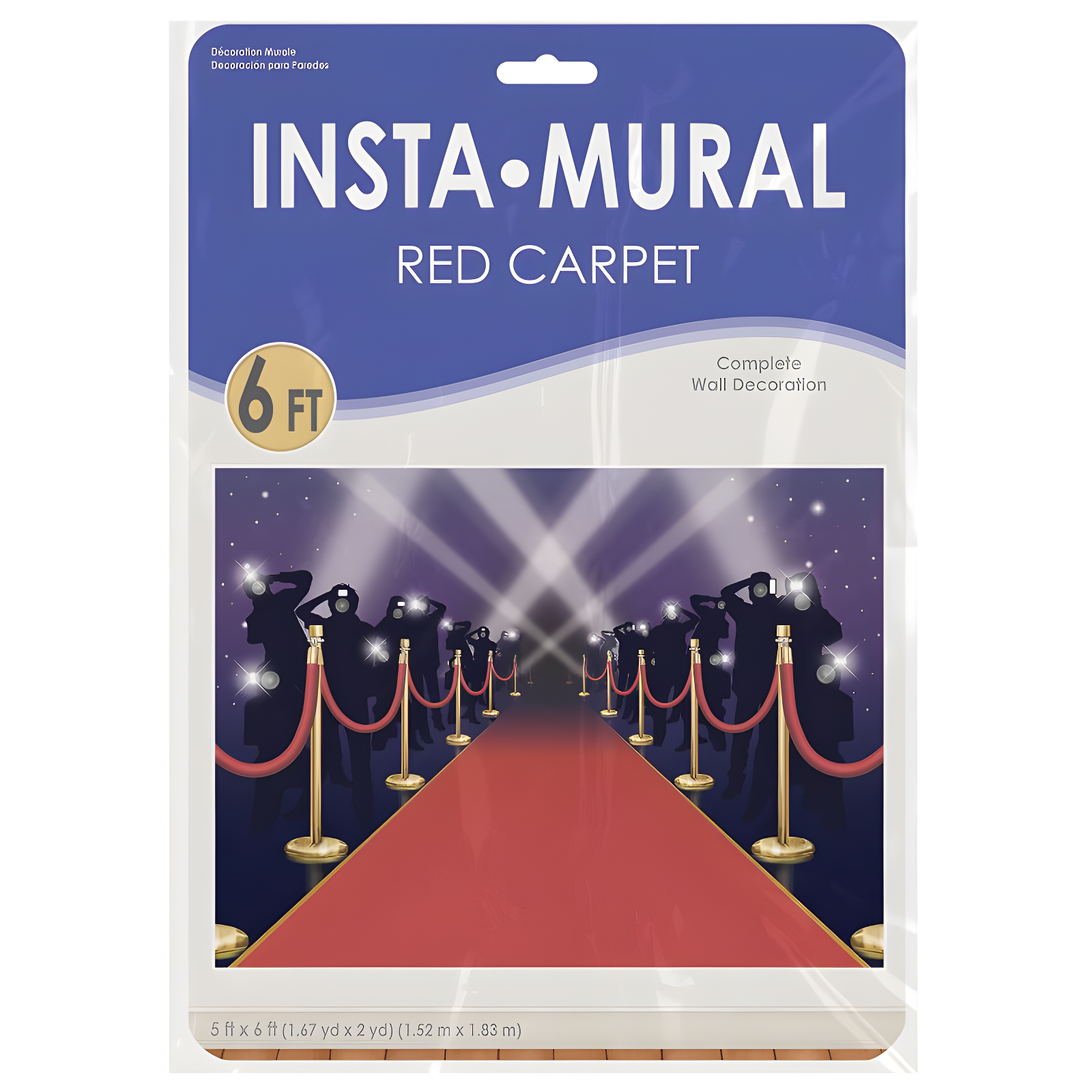 Beistle Red Carpet Insta-Mural Photo Op, 5' x 6', (1/Pkg) Multicolored