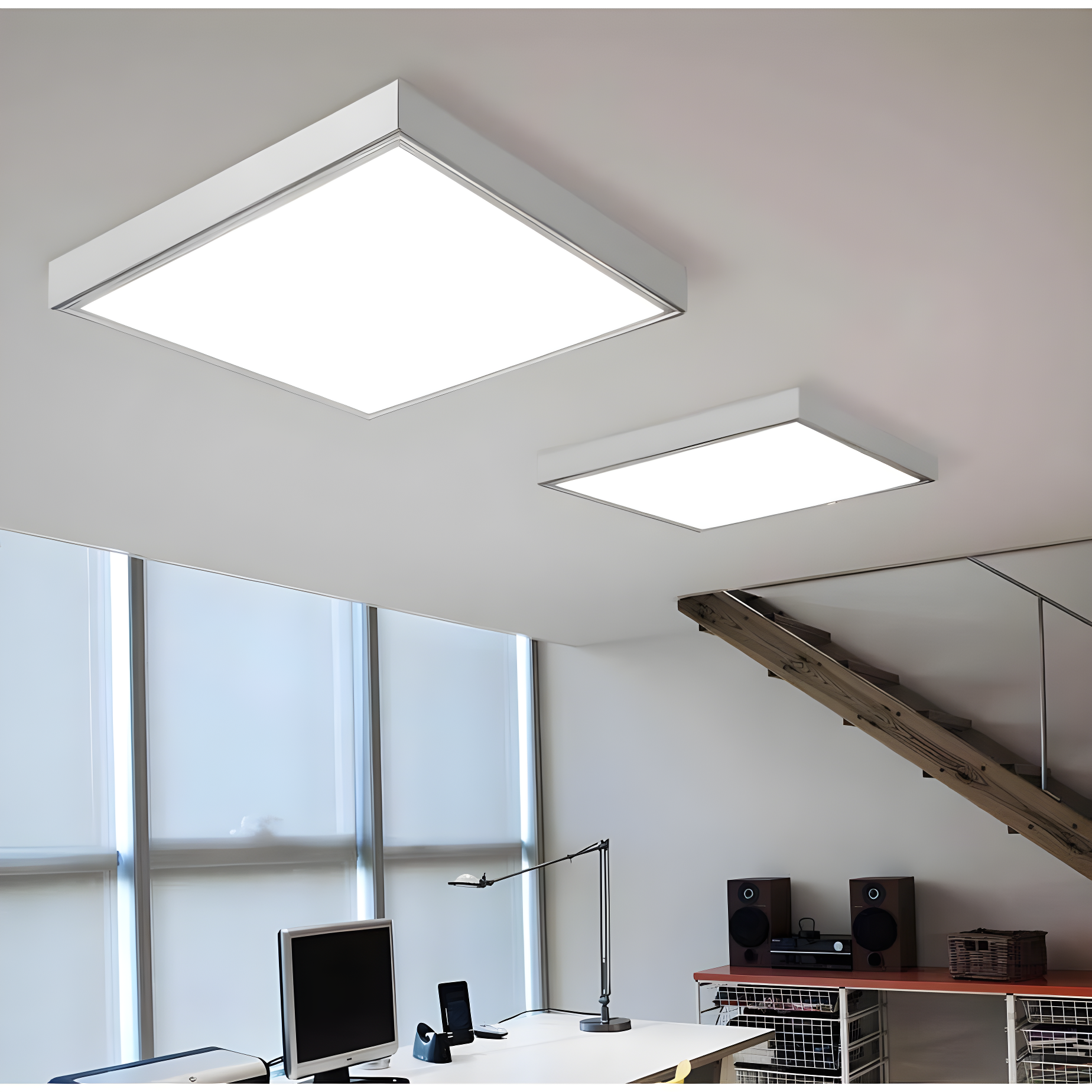 eSenLite Dimmable Square Troffer Ceiling Light
