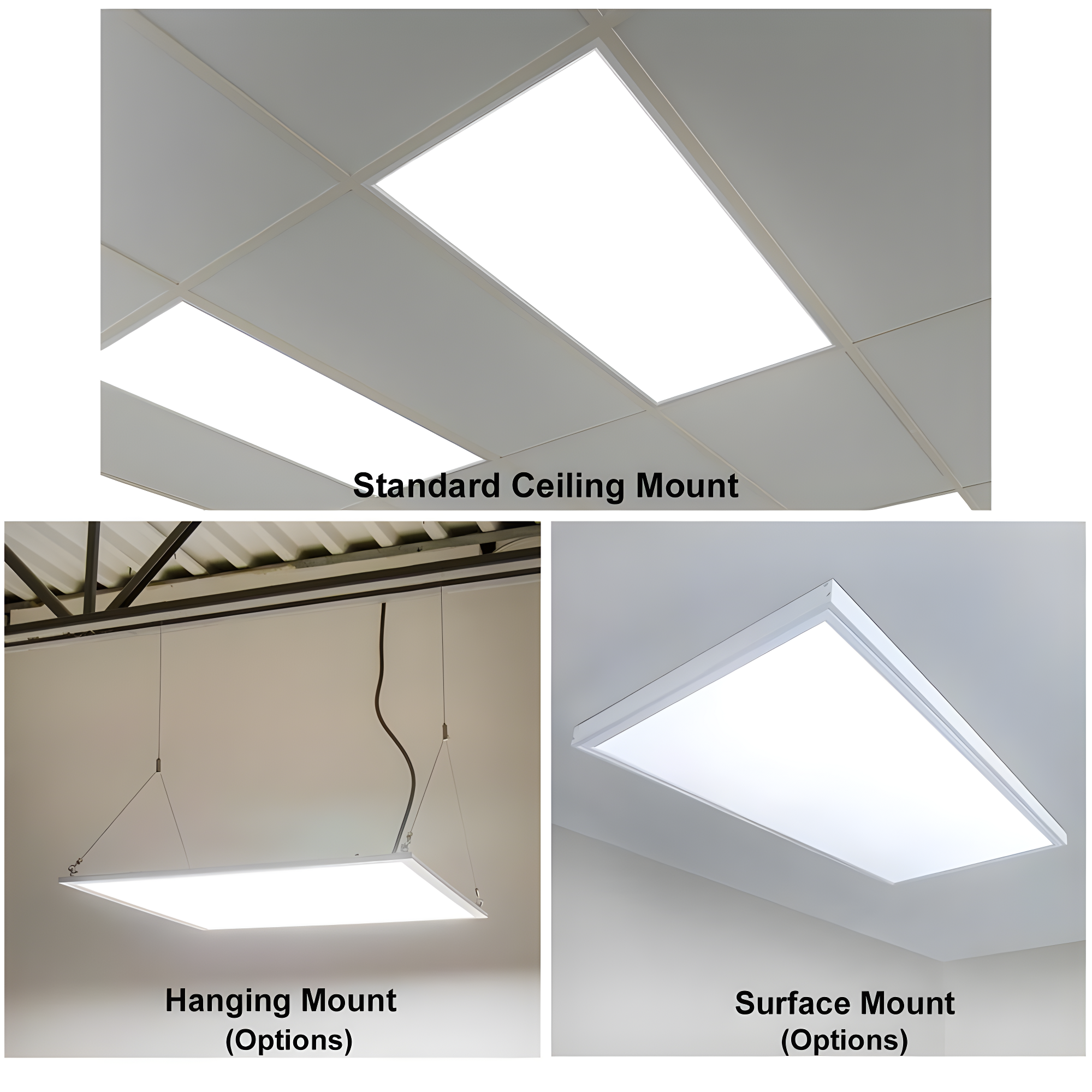eSenLite Dimmable Square Troffer Ceiling Light