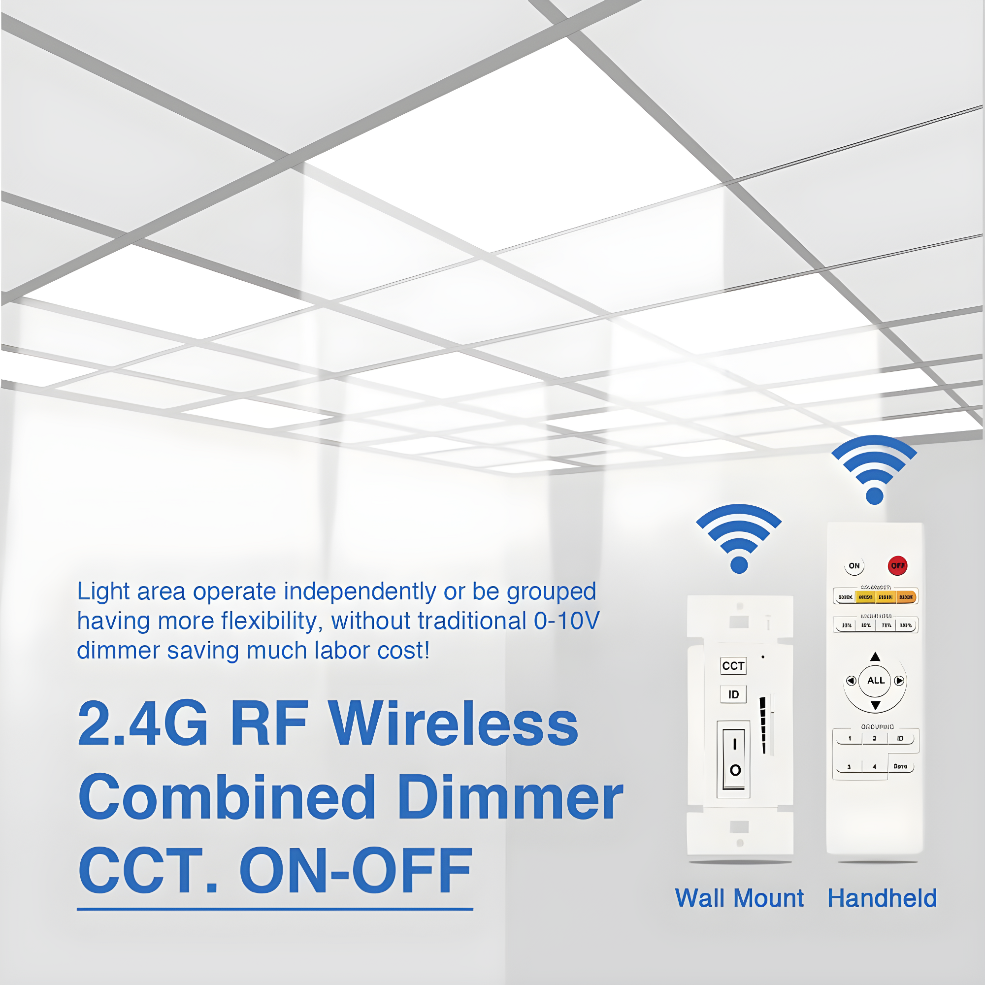 eSenLite Dimmable Square Troffer Ceiling Light