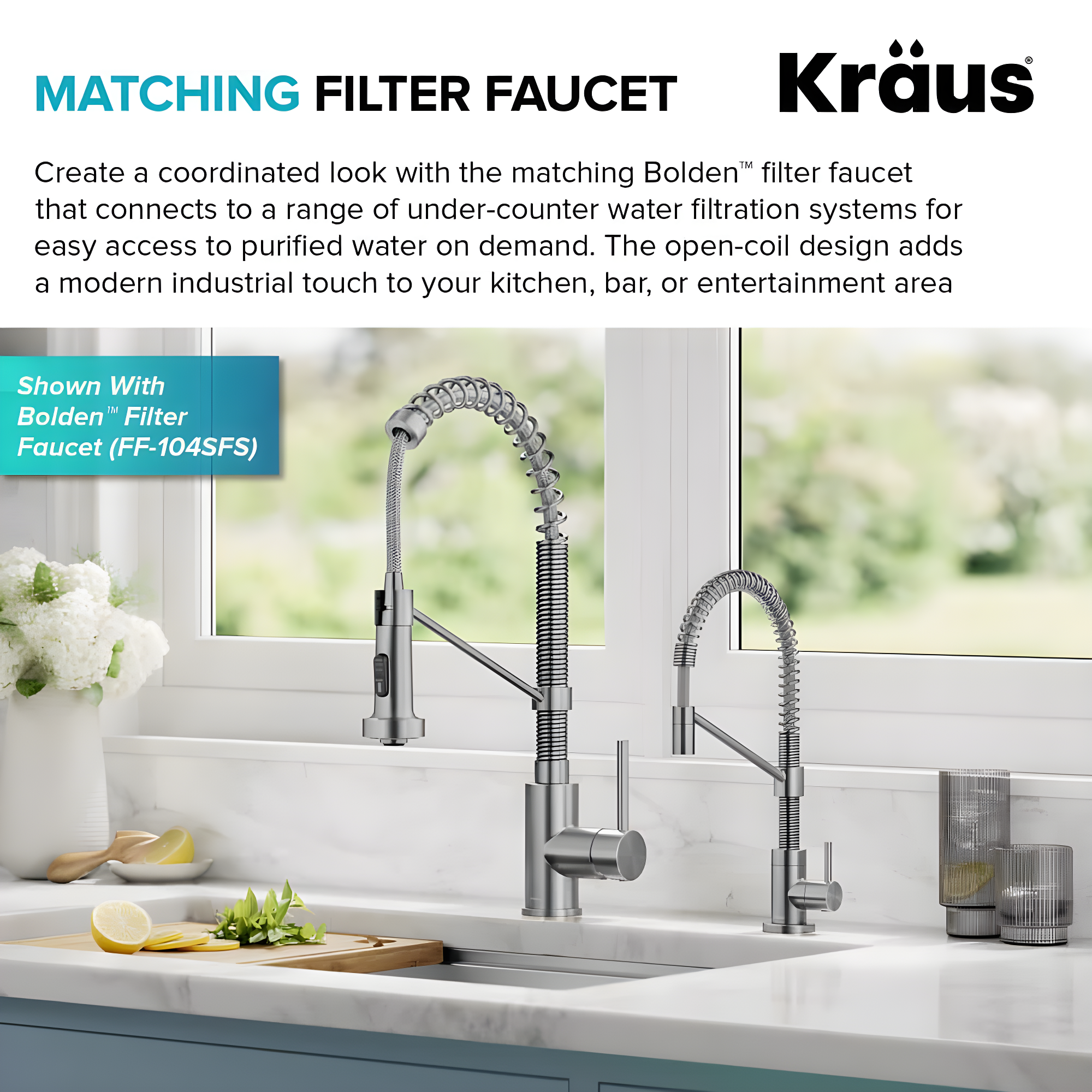 KRAUS Bolden Commercial Style 2-Function Single Handle Pull Down Kitchen Faucet