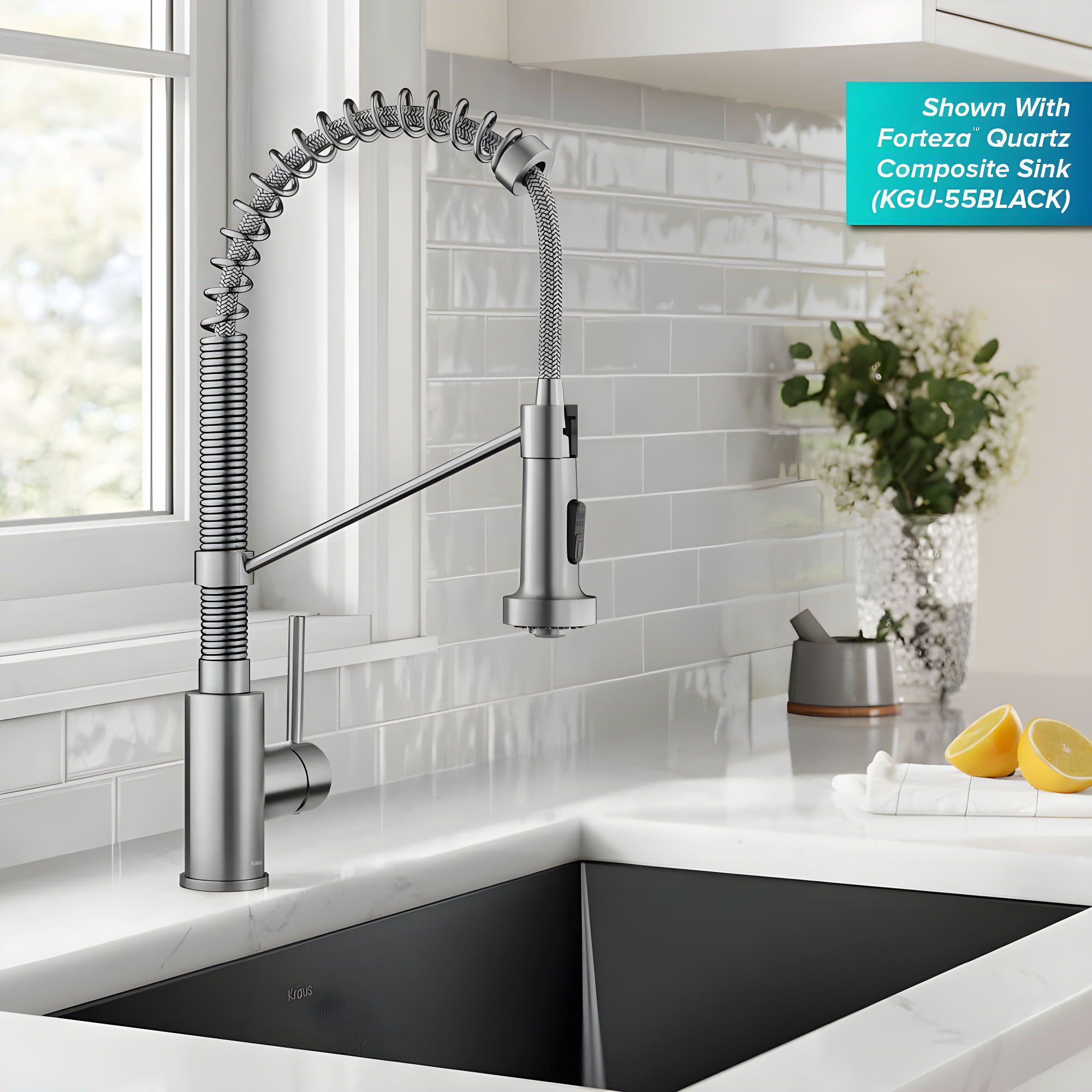 KRAUS Bolden Commercial Style 2-Function Single Handle Pull Down Kitchen Faucet