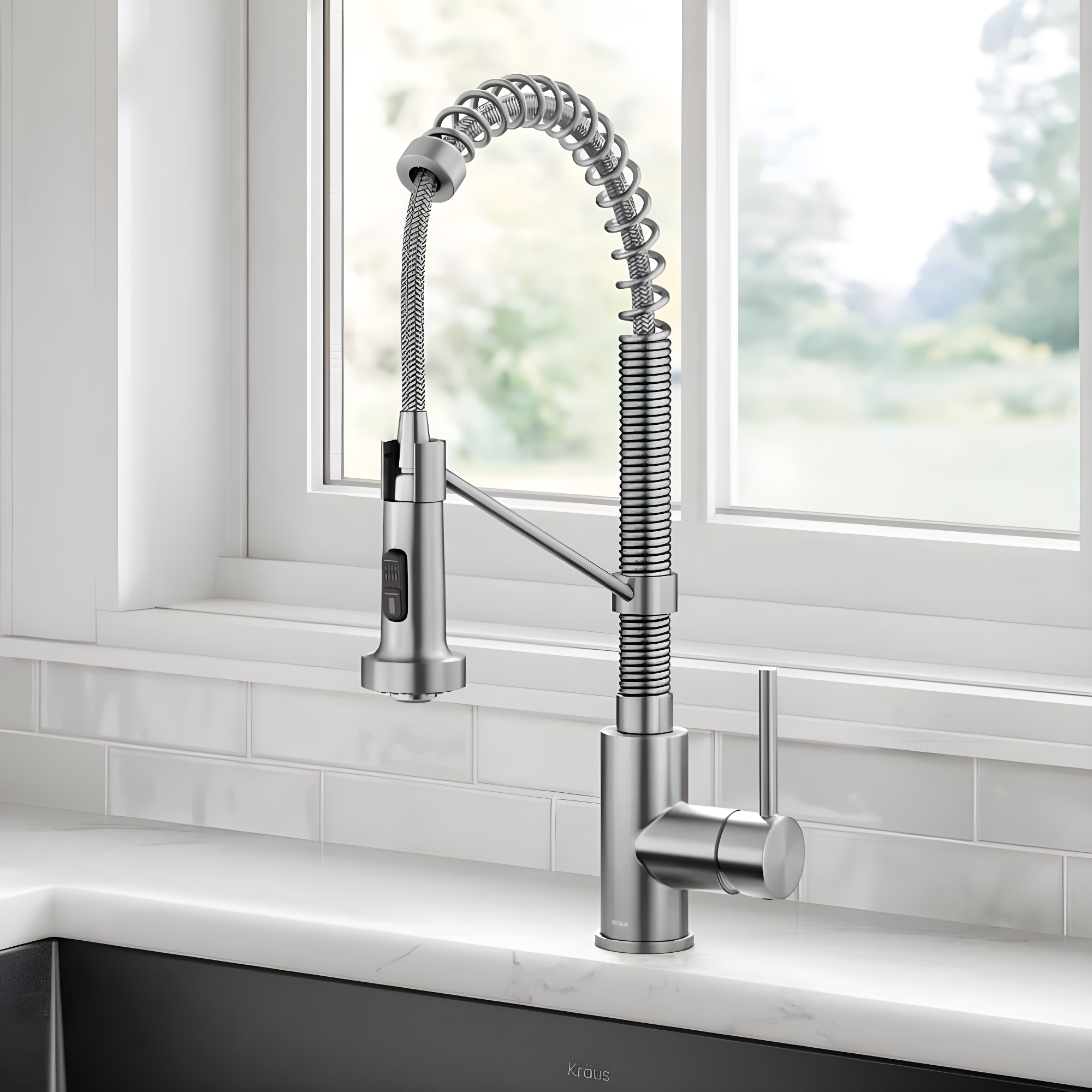 KRAUS Bolden Commercial Style 2-Function Single Handle Pull Down Kitchen Faucet