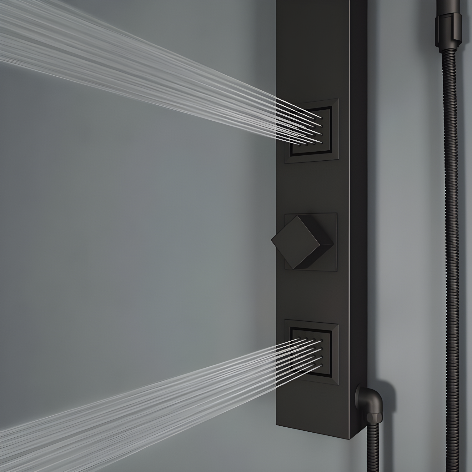 Orchid 39" H X 4" W 2-Jet Shower System with Hand Wand - Requires existing shower head connection