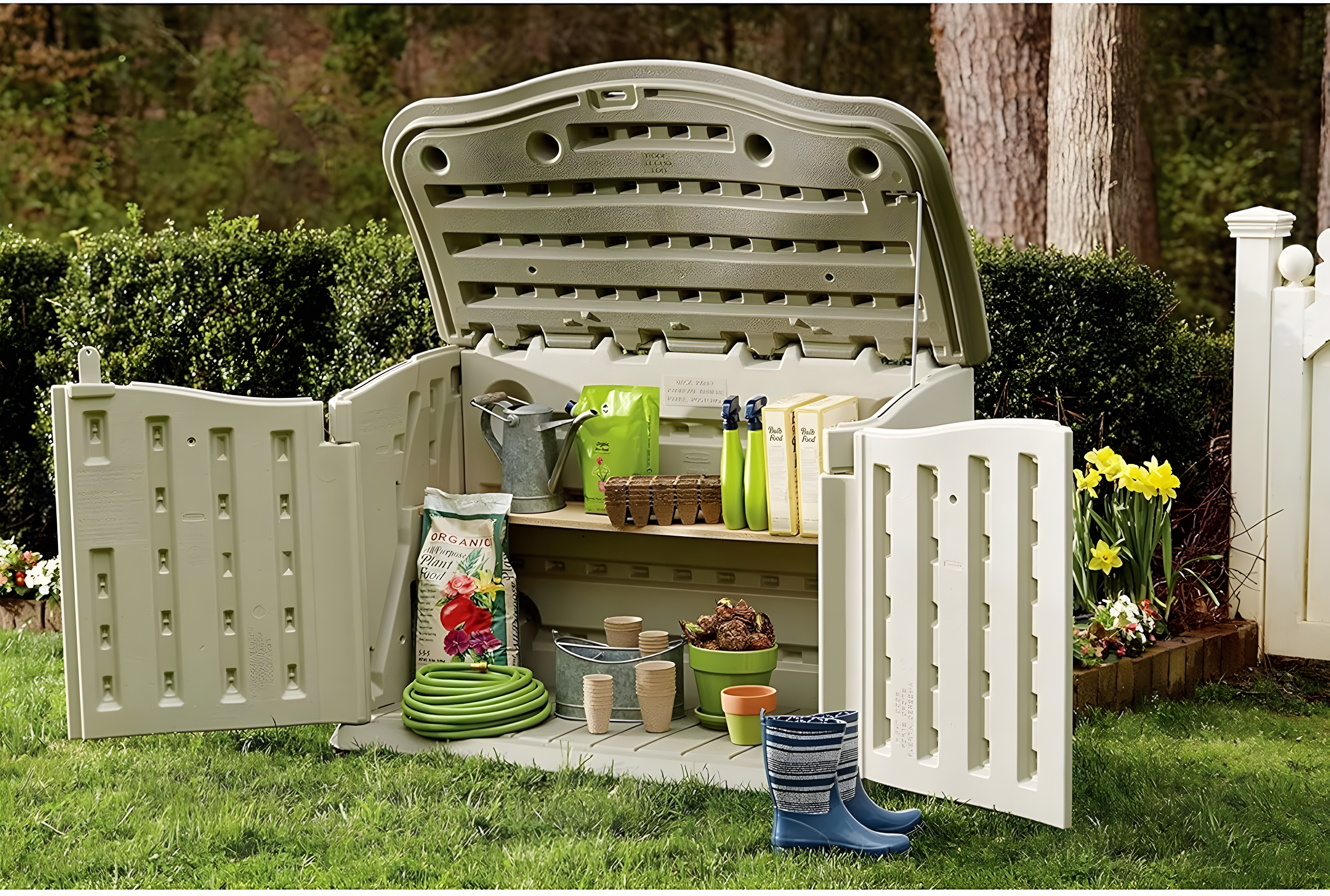 4 ft. W x 2 ft. D Plastic Horizontal Garbage Shed
