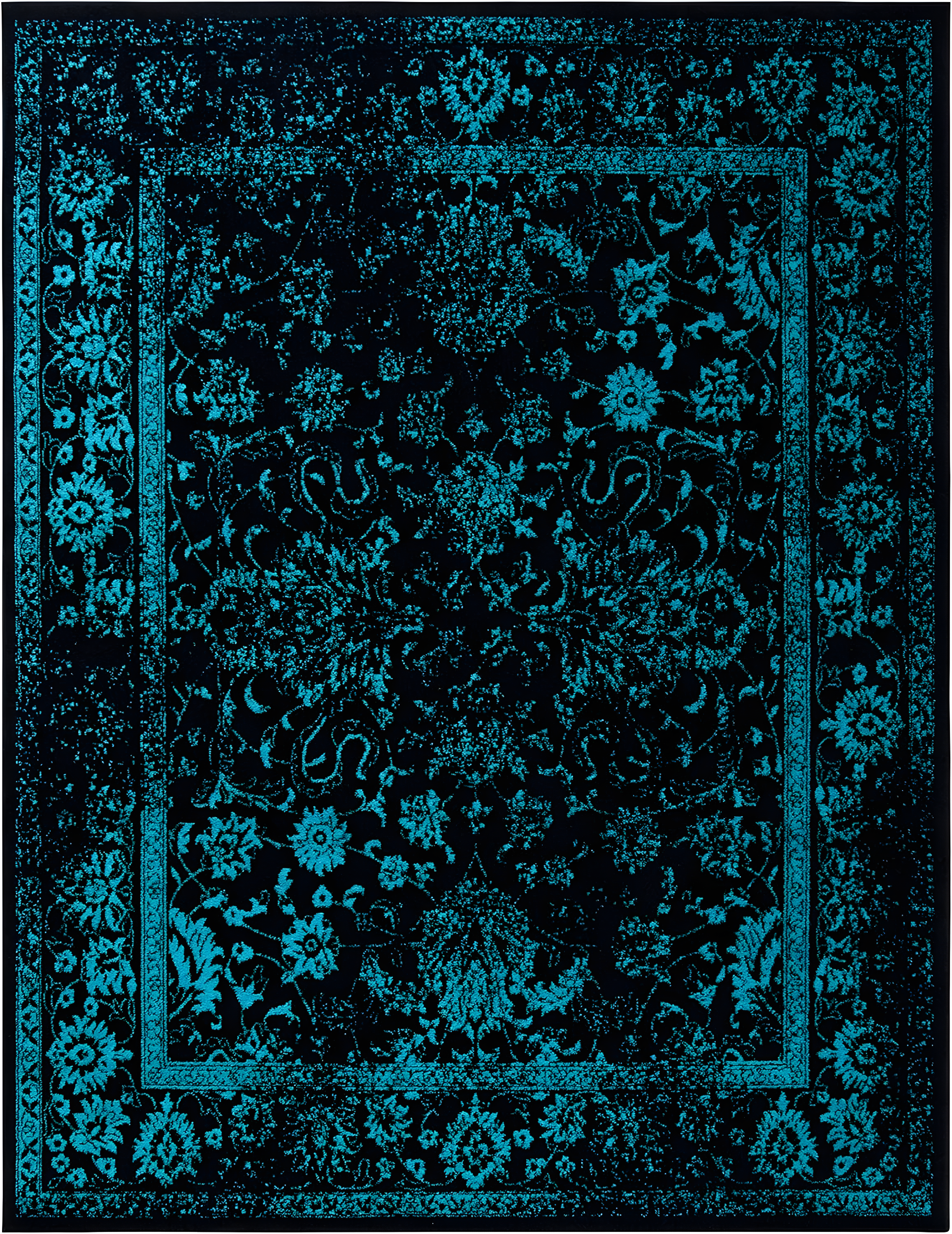 Adirondack ADR109 Machine Made Indoor Area Rug - Black/Teal - 8'x10' - Safavieh