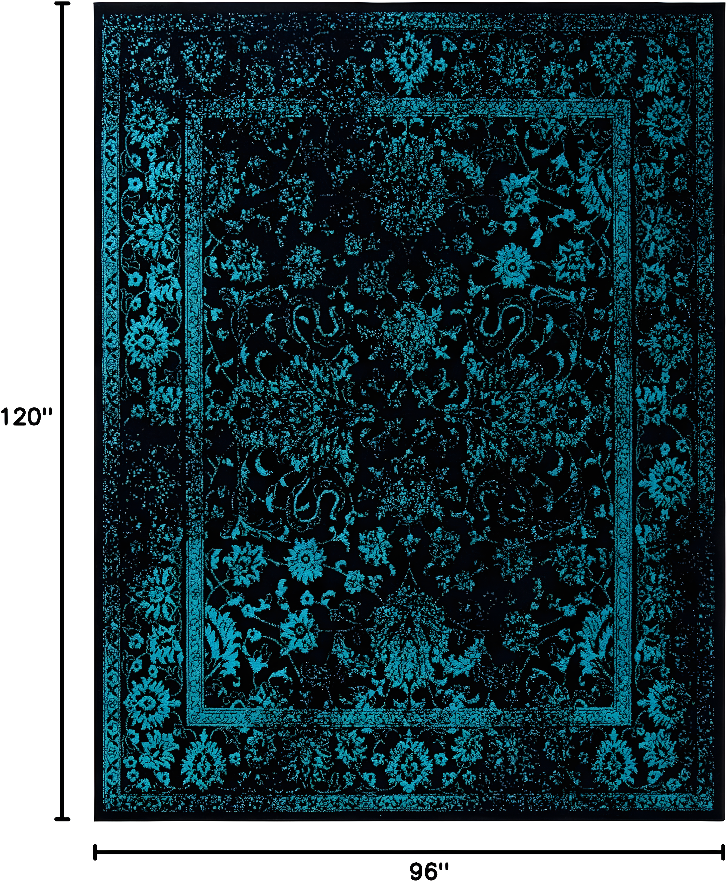 Adirondack ADR109 Machine Made Indoor Area Rug - Black/Teal - 8'x10' - Safavieh