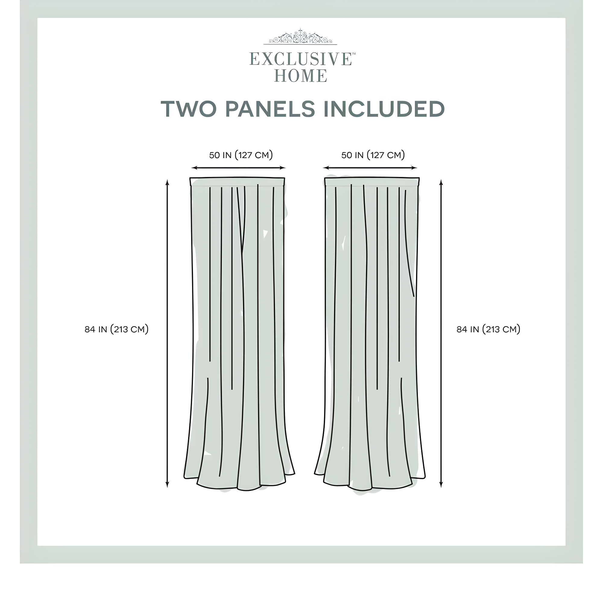 Set of 2 (84"x54") Darma Rod Pocket Window Curtain Panel Light Gray - Exclusive Home: Modern Light Filtering Stripes