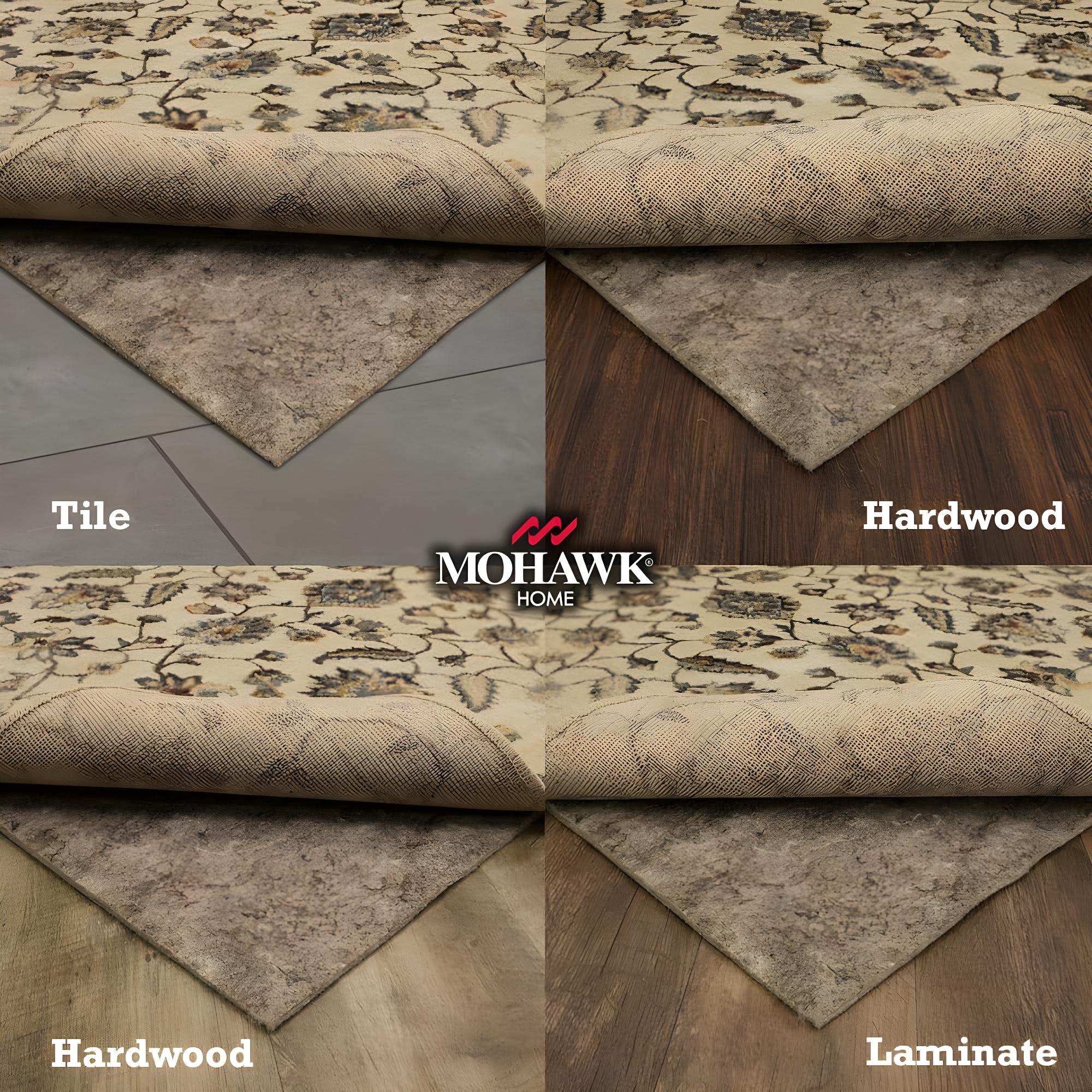 6'x9' Premium Dual Surface Rug Pad Beige - Mohawk Home: Skid-Resistant Rectangle Carpet Pad, Nylon, Latex Backing