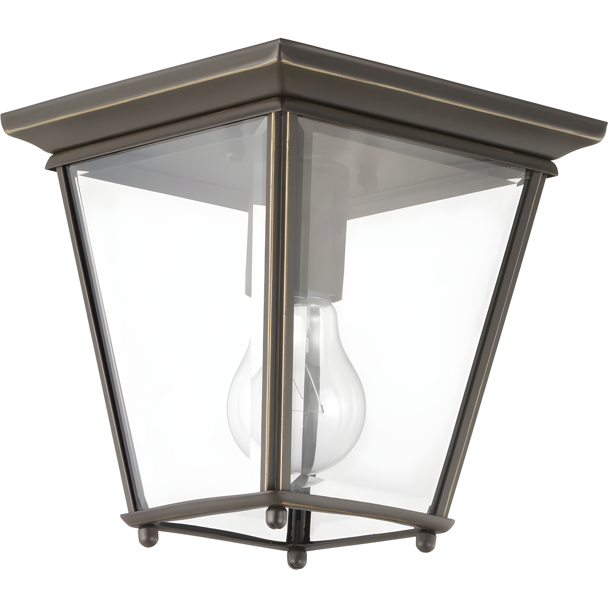 Calais Transparent Square Outdoor Flush Mount